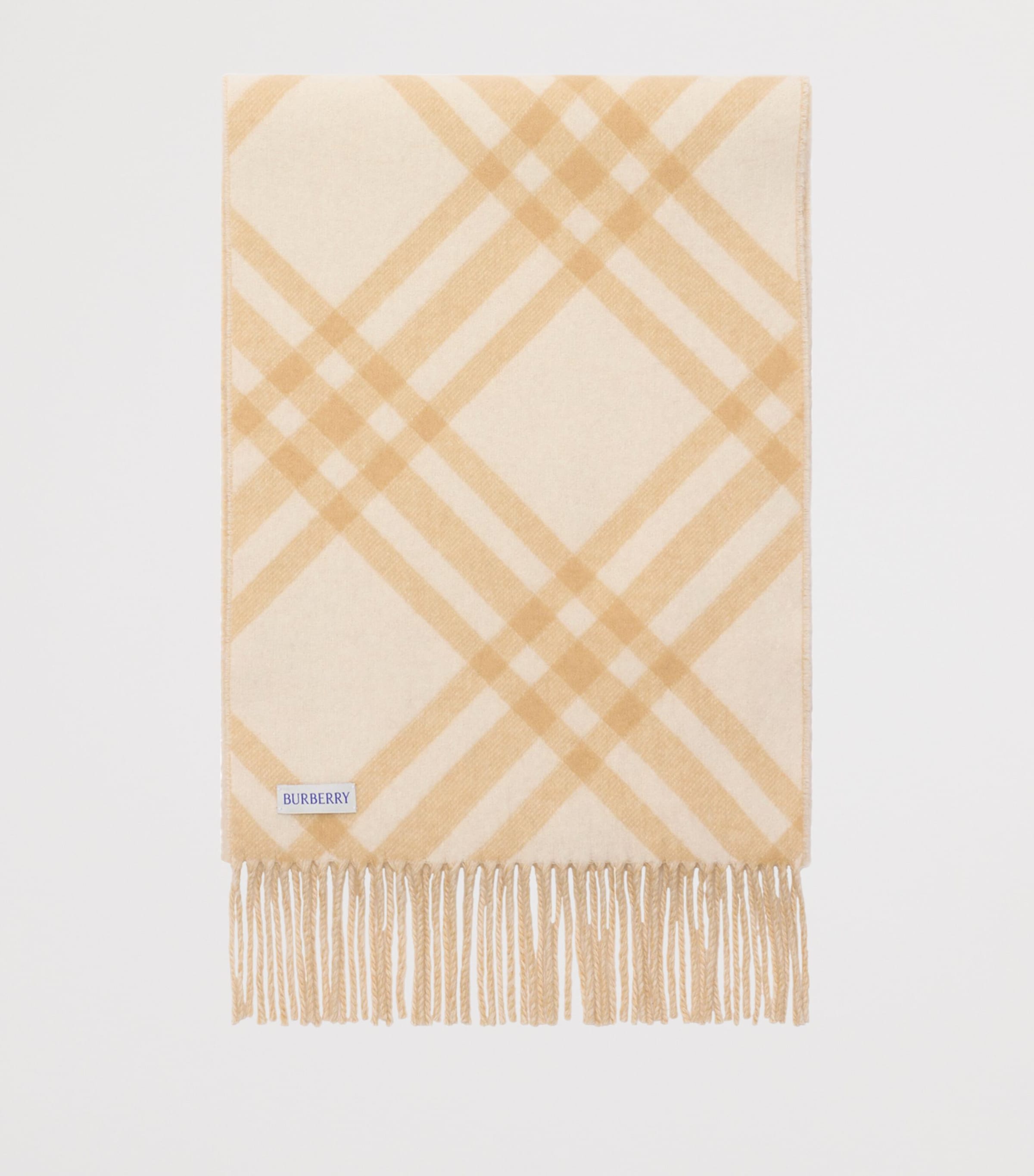 Cashmere Check Scarf SAND Image 2
