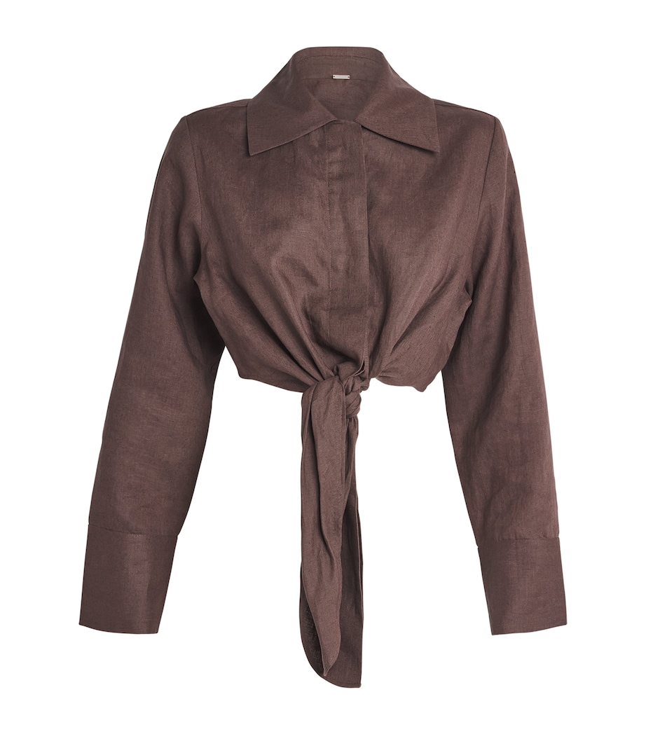 Cult Gaia Womens Linen Kate Tie Shirt Luwak Image 1