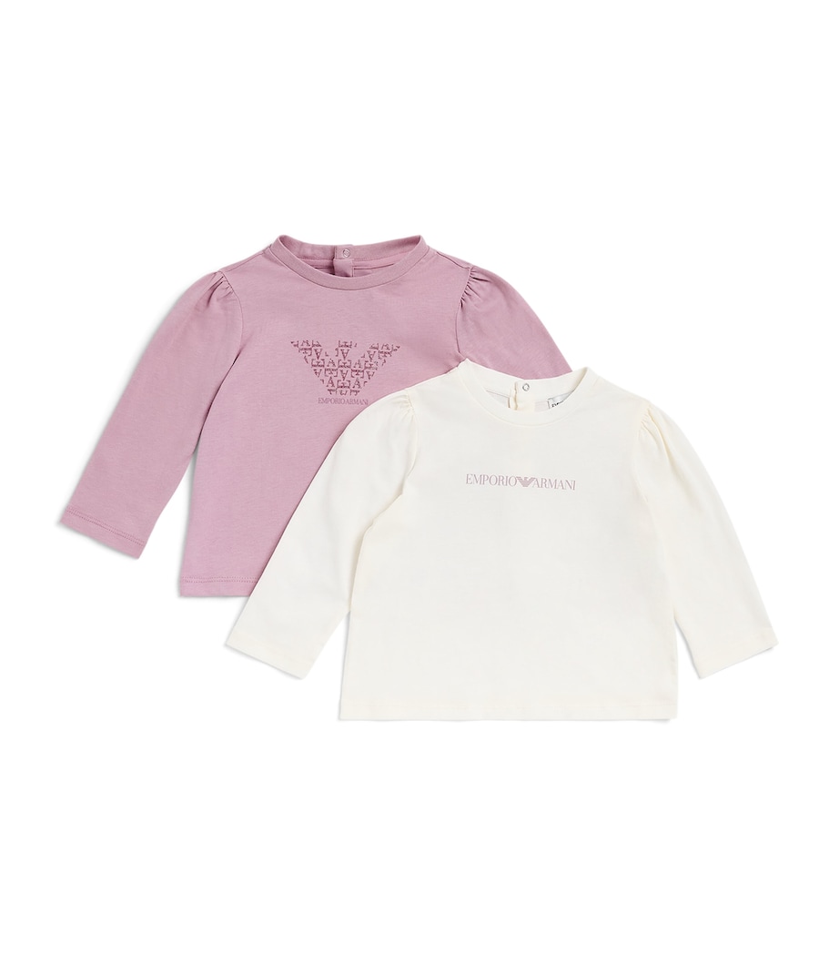 Emporio Armani Kids Pack of 2 Cotton Logo T-Shirts (6-36 Months) Image 1