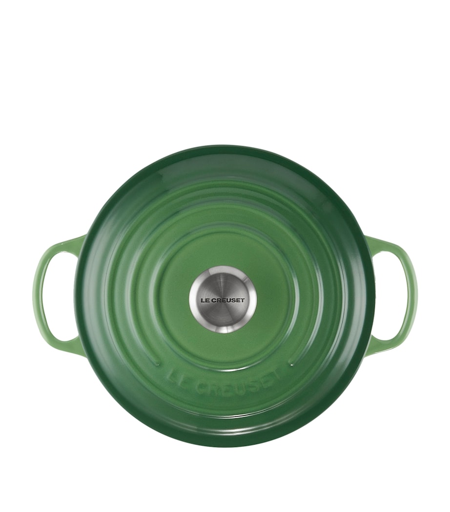 Cast Iron Round Casserole Dish (28cm) BAMBOO GREEN Image 4