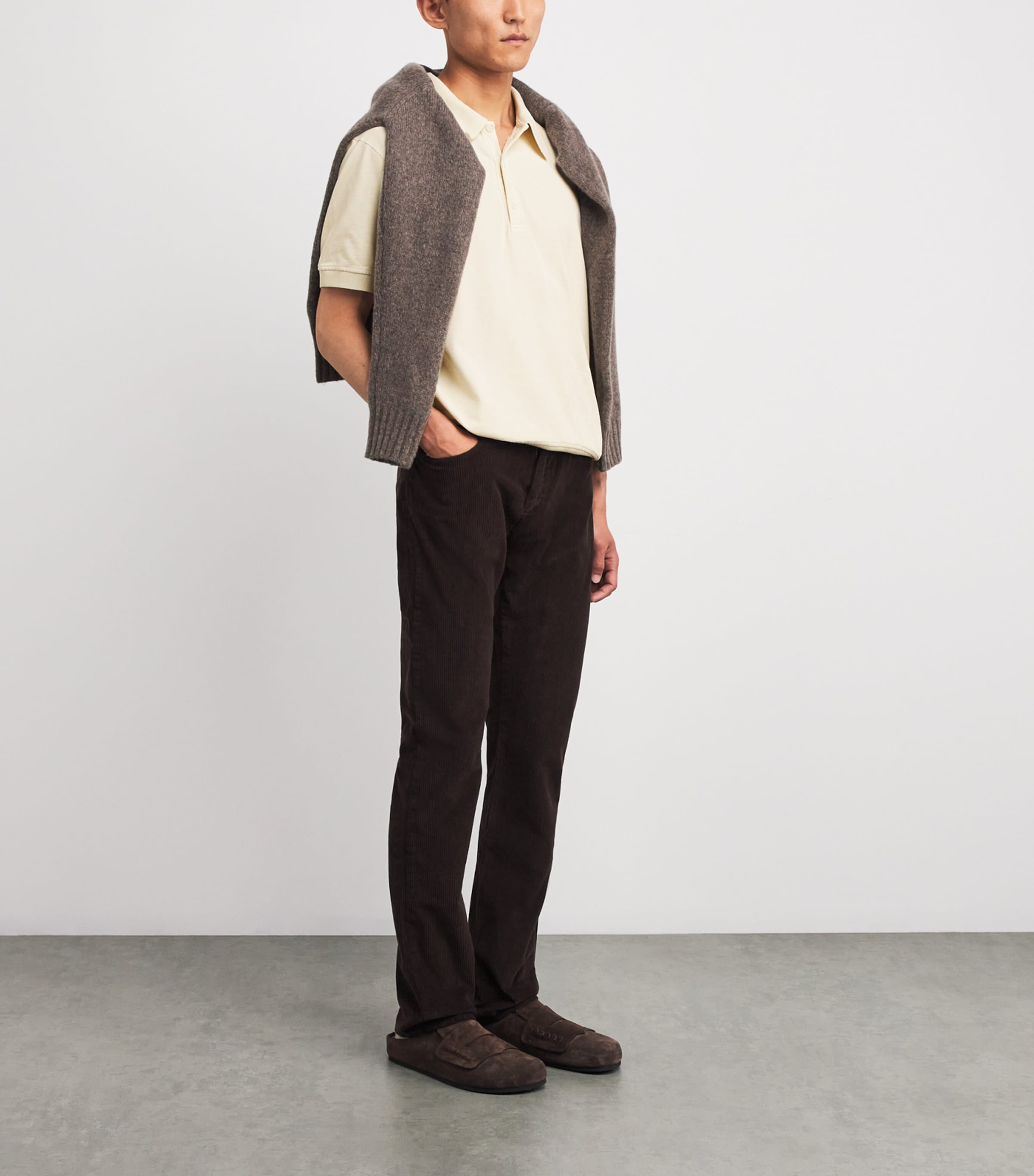 Cotton Banded Polo Shirt MT138-1834-ECR Image 2