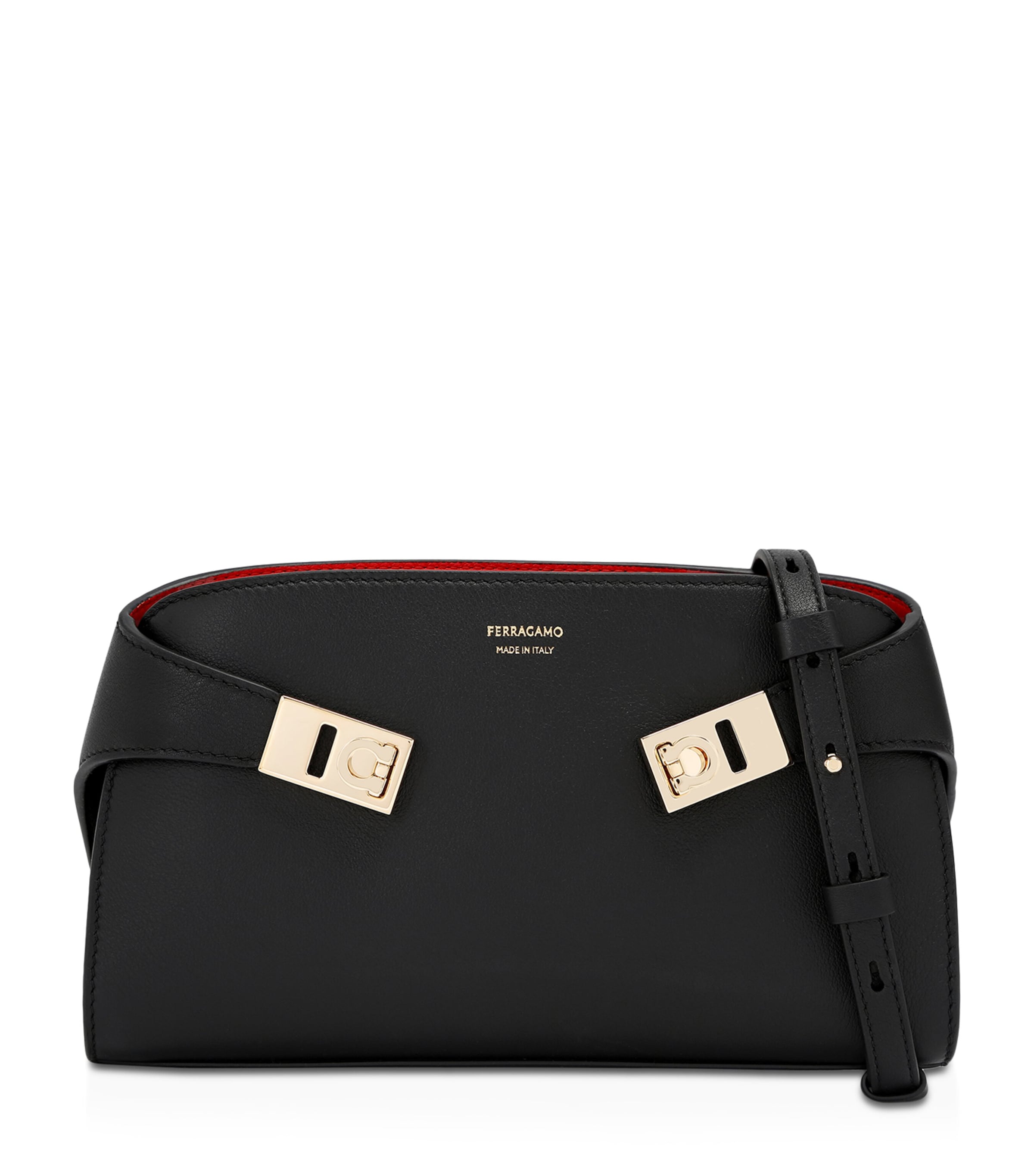 Ferragamo Mini Leather Hug Soft Cross-body Bag In Black