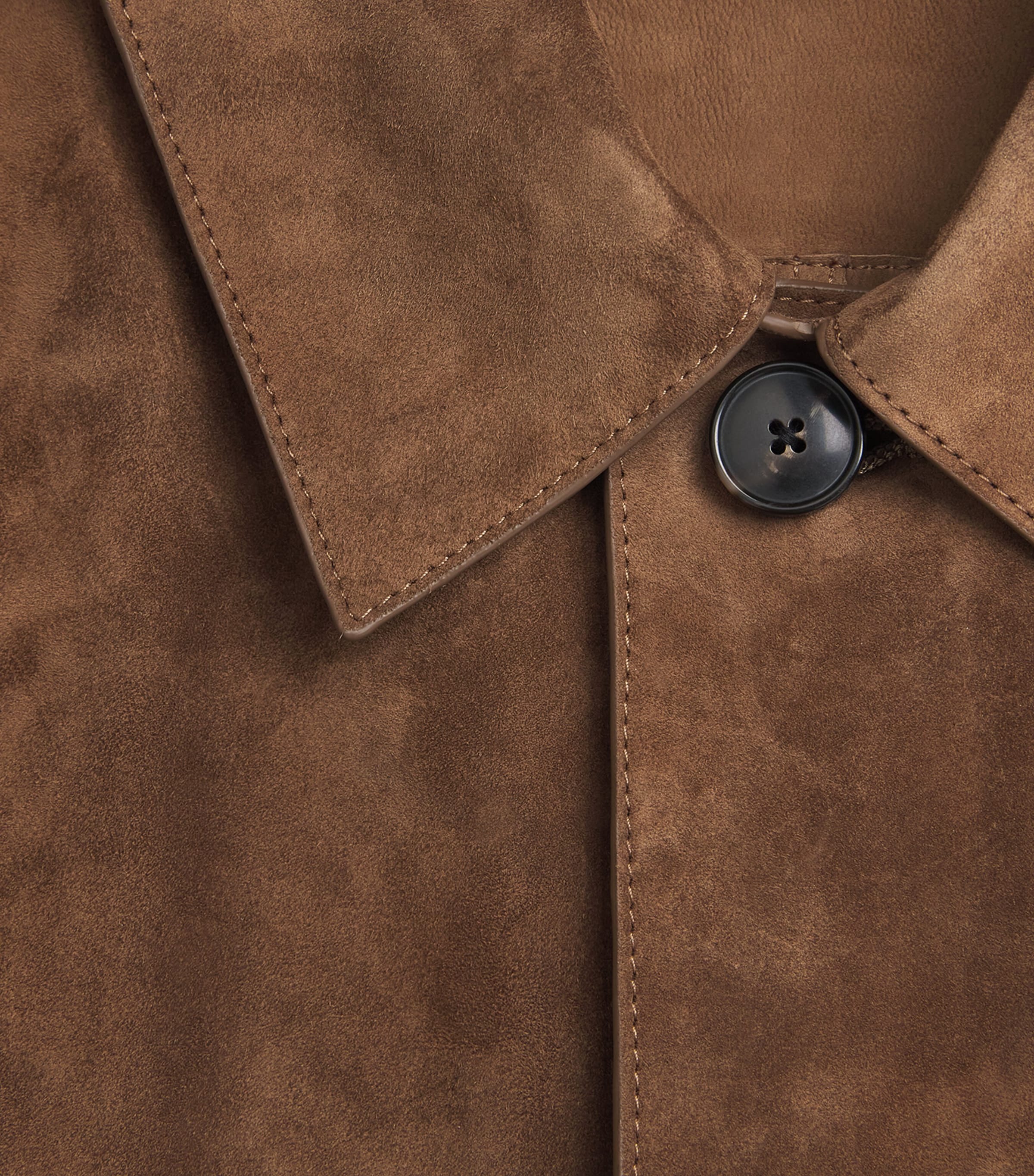 Yves Salomon Mens Suede Overshirt Brandy Image 6