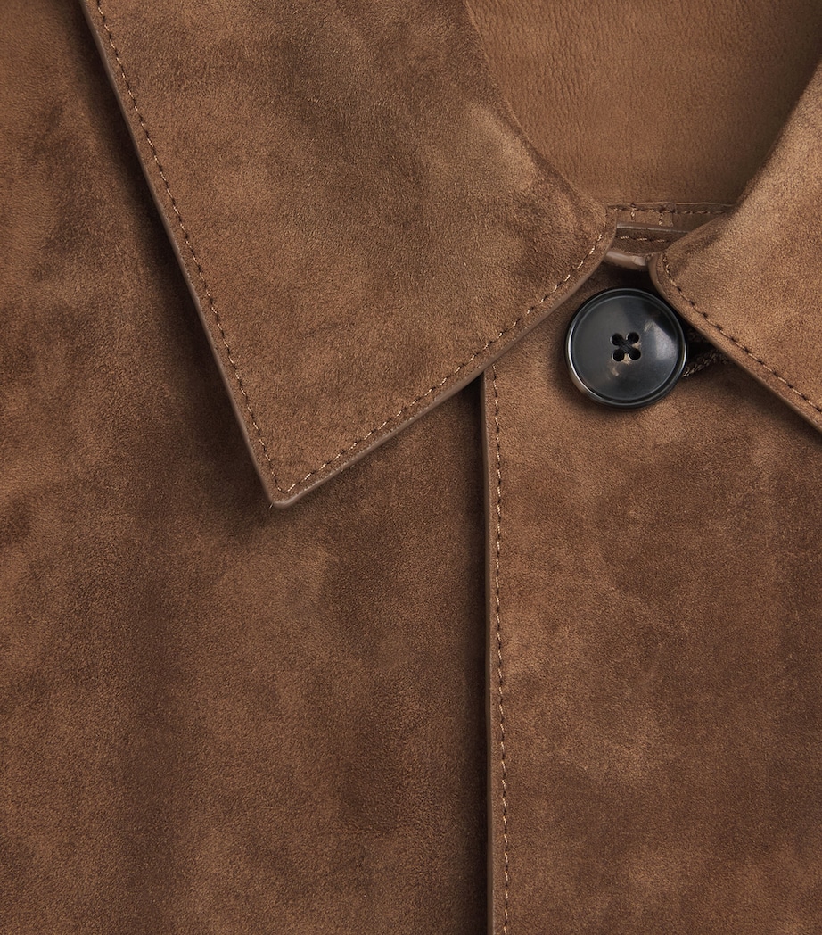 Yves Salomon Mens Suede Overshirt Brandy Image 6