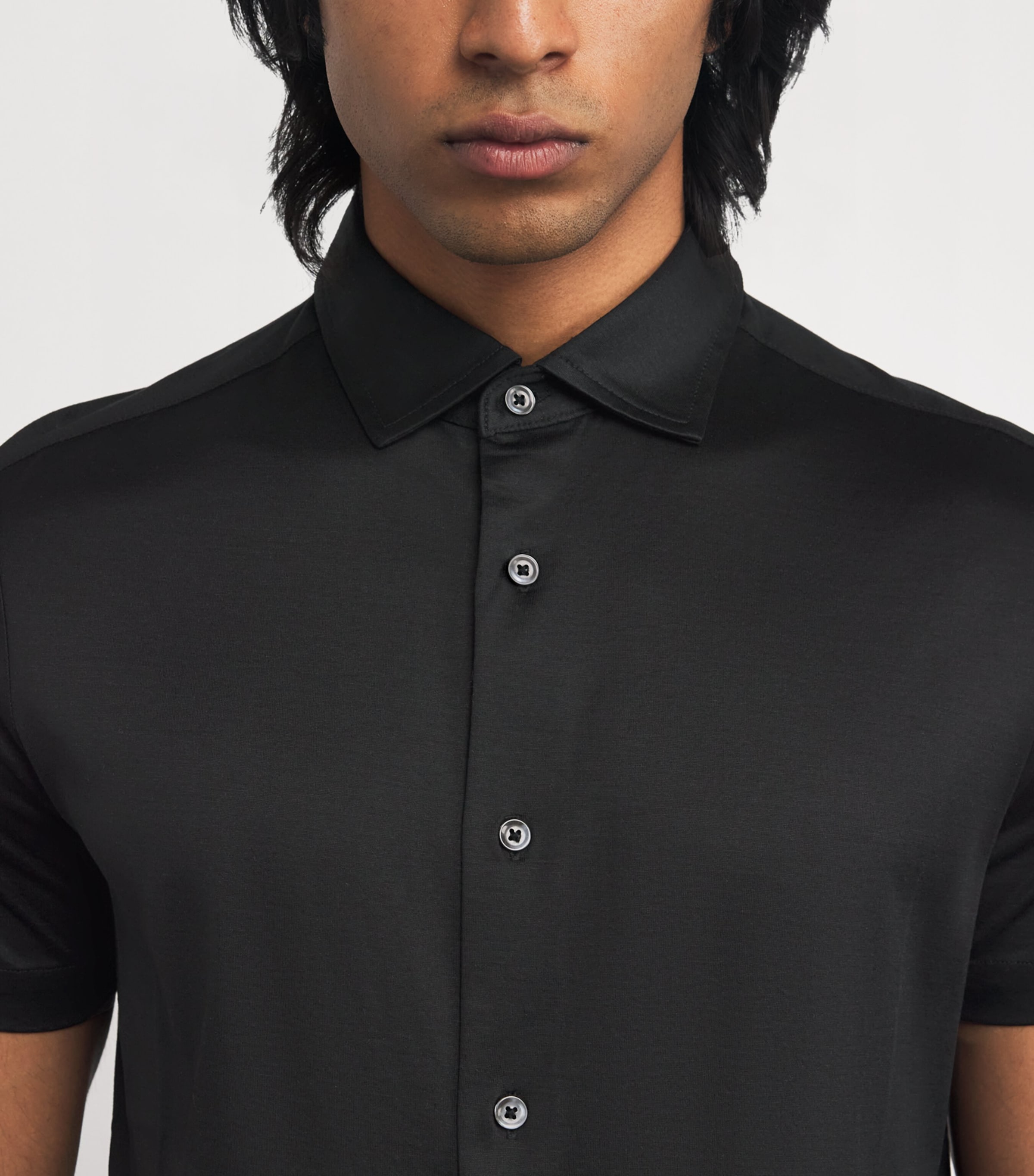 Lyocell-Cotton Short-Sleeve Shirt 999 Image 6