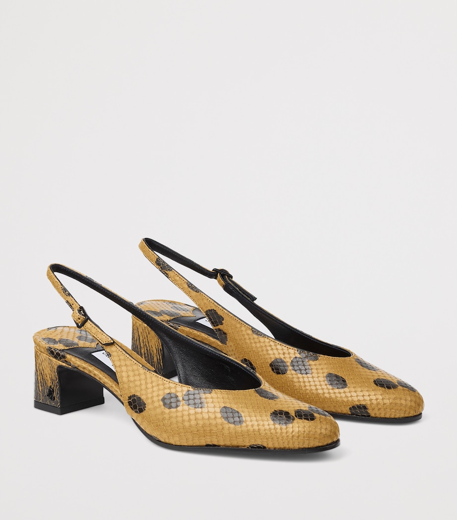 Jimmy Choo Eyla 45 Leather Slingback Pumps Cigar/black Image 2