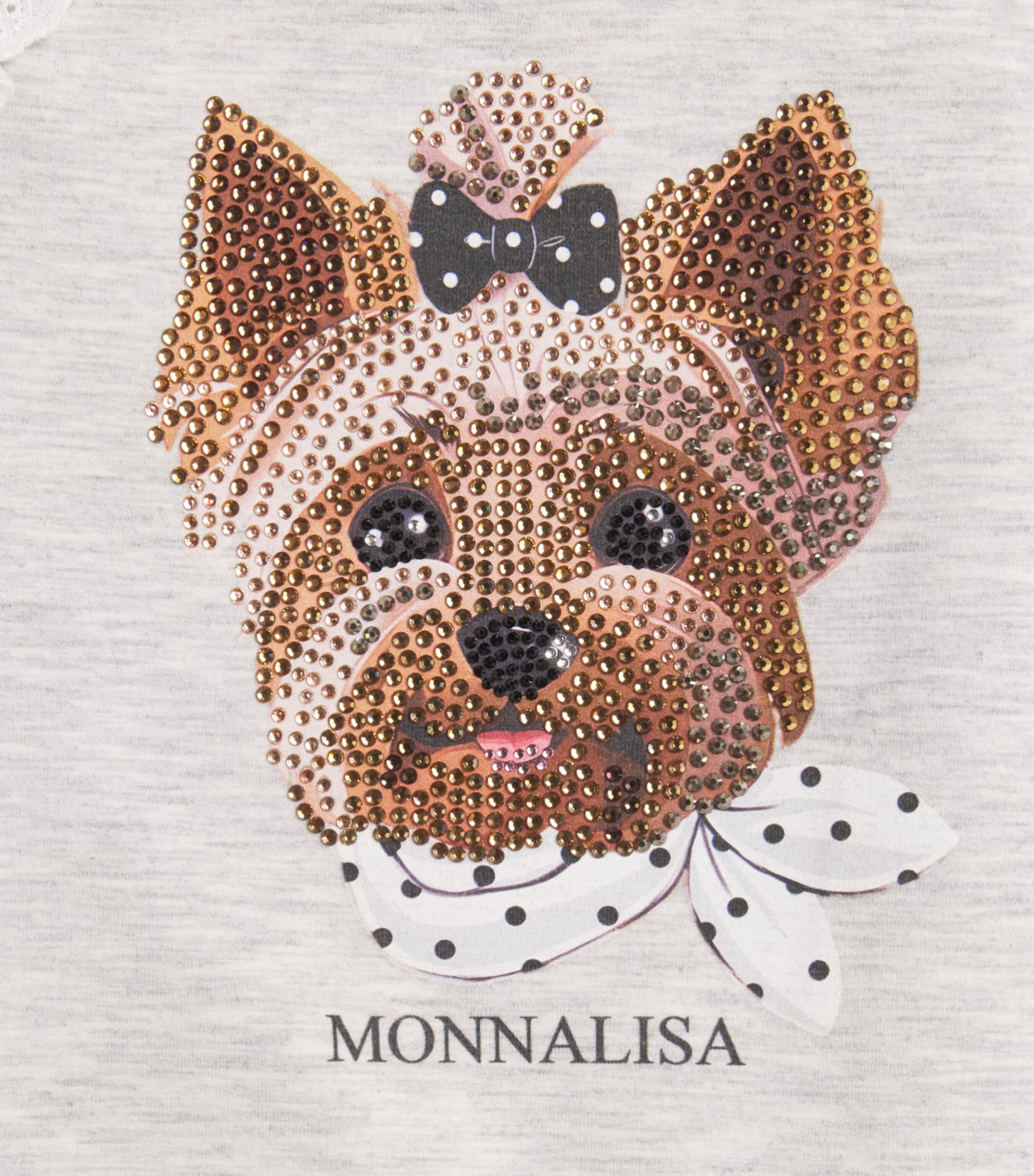 Monnalisa Stretch-Cotton Yorkshire Terrier Hoodie (2-12 Years) Grey Image 3