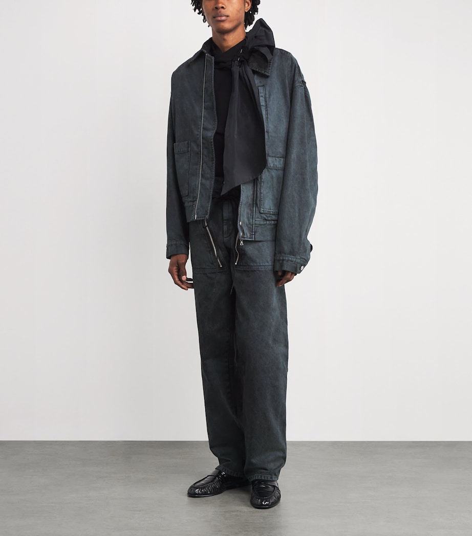 Zip-Detail Straight-Leg Jeans PETROL Image 2