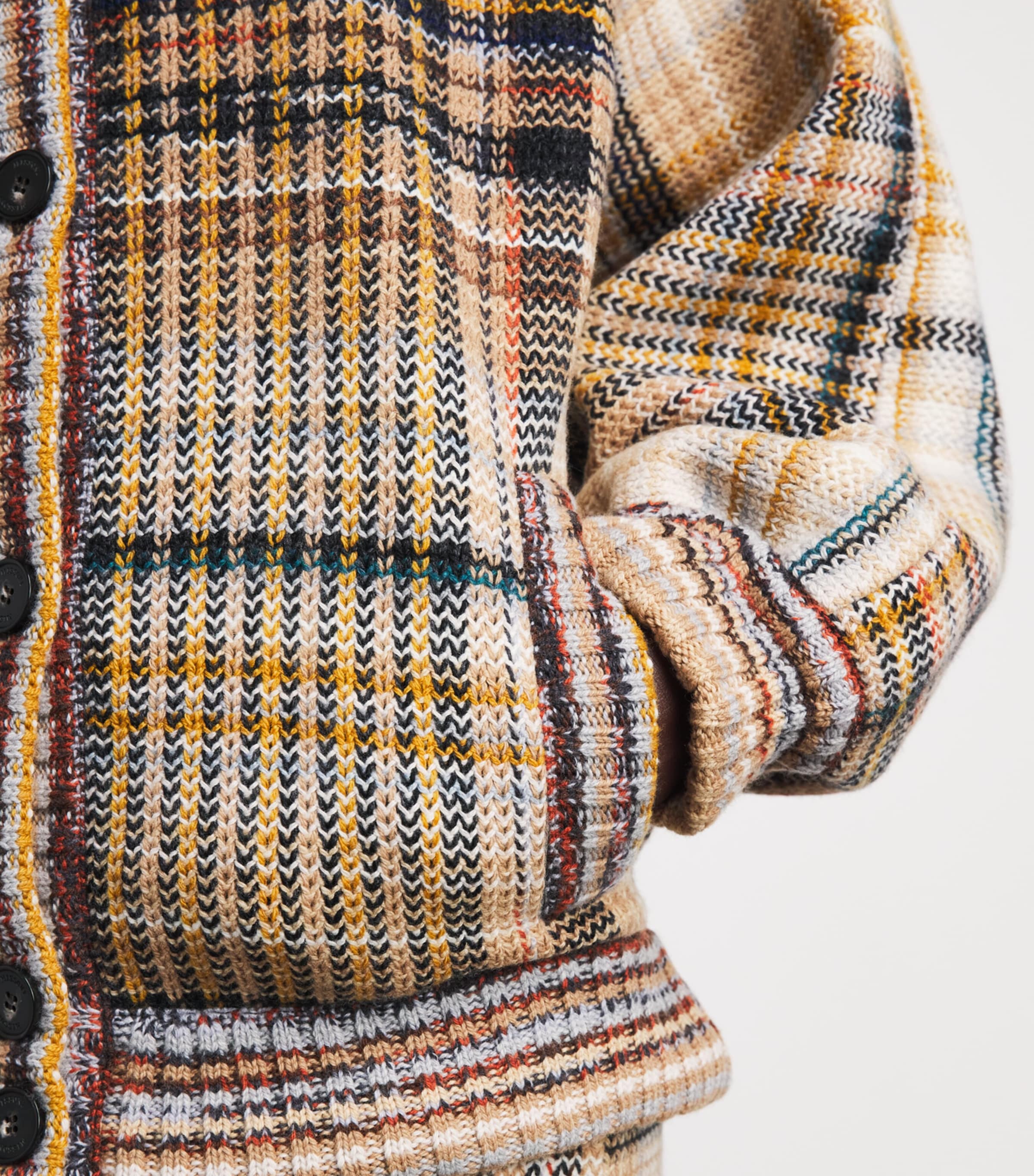 Missoni Womens Knitted Stripe Bomber Jacket Og,bk,bw Image 3