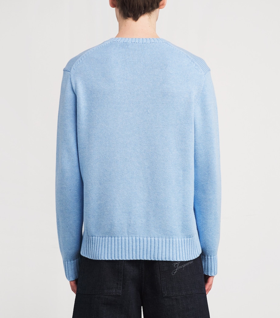 Polo Ralph Lauren Mens Cotton Polo Bear Sweater Blue Image 2