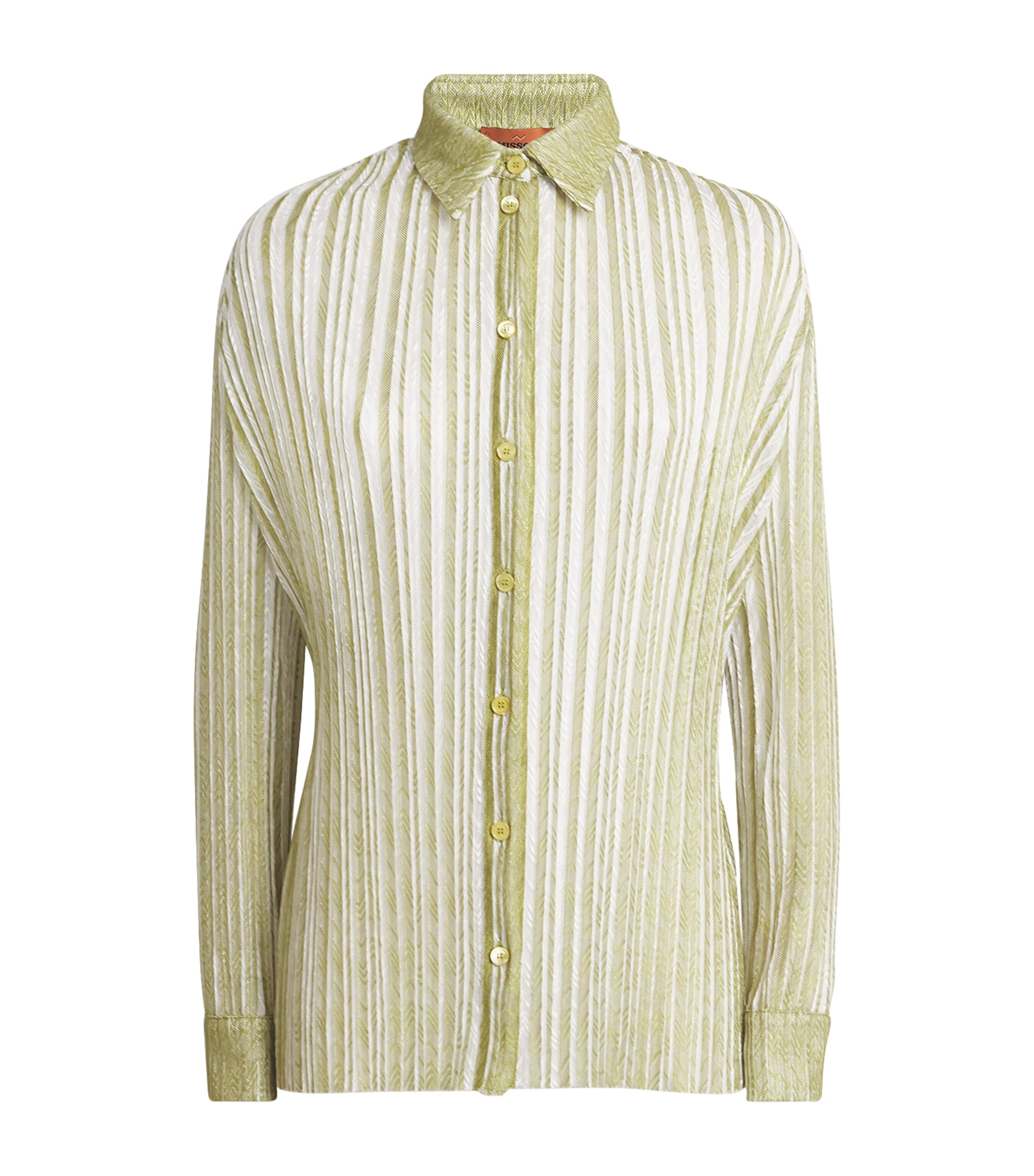 Missoni Collared Button Down Shirt In Yellow