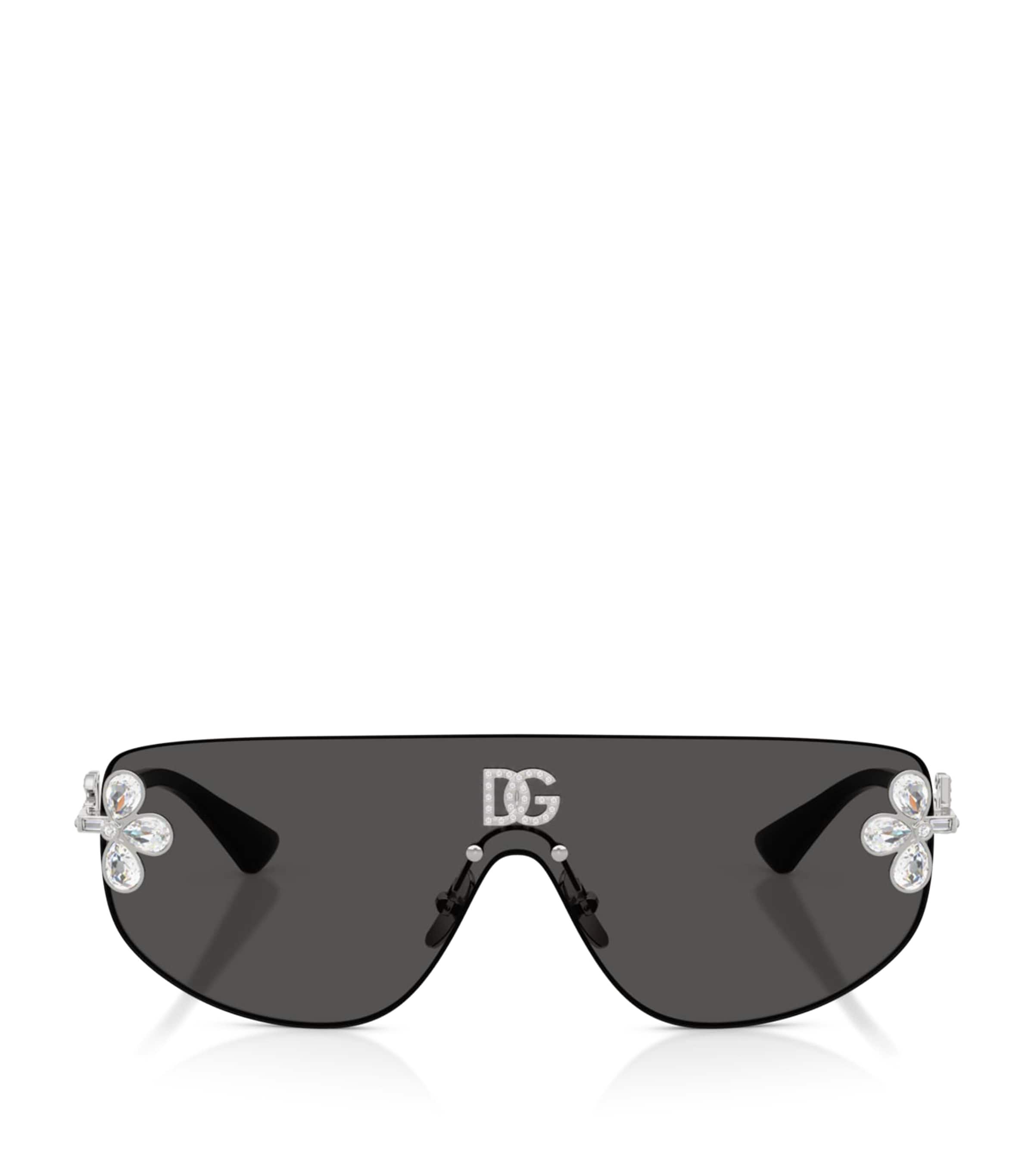 Dolce&Gabbana Crystal-Embellished Visor sunglasses Silver Image 1