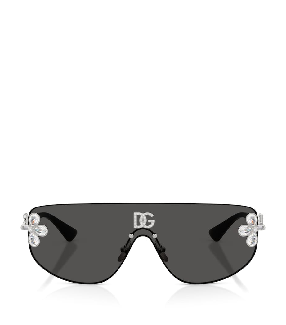 Dolce&Gabbana Crystal-Embellished Visor sunglasses Silver Image 1
