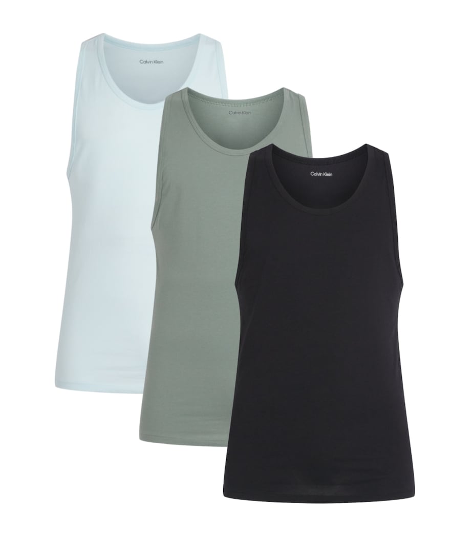 Calvin Klein Mens Stretch-Cotton Vests (Pack of 3) Rxz Wspray,black Image 1