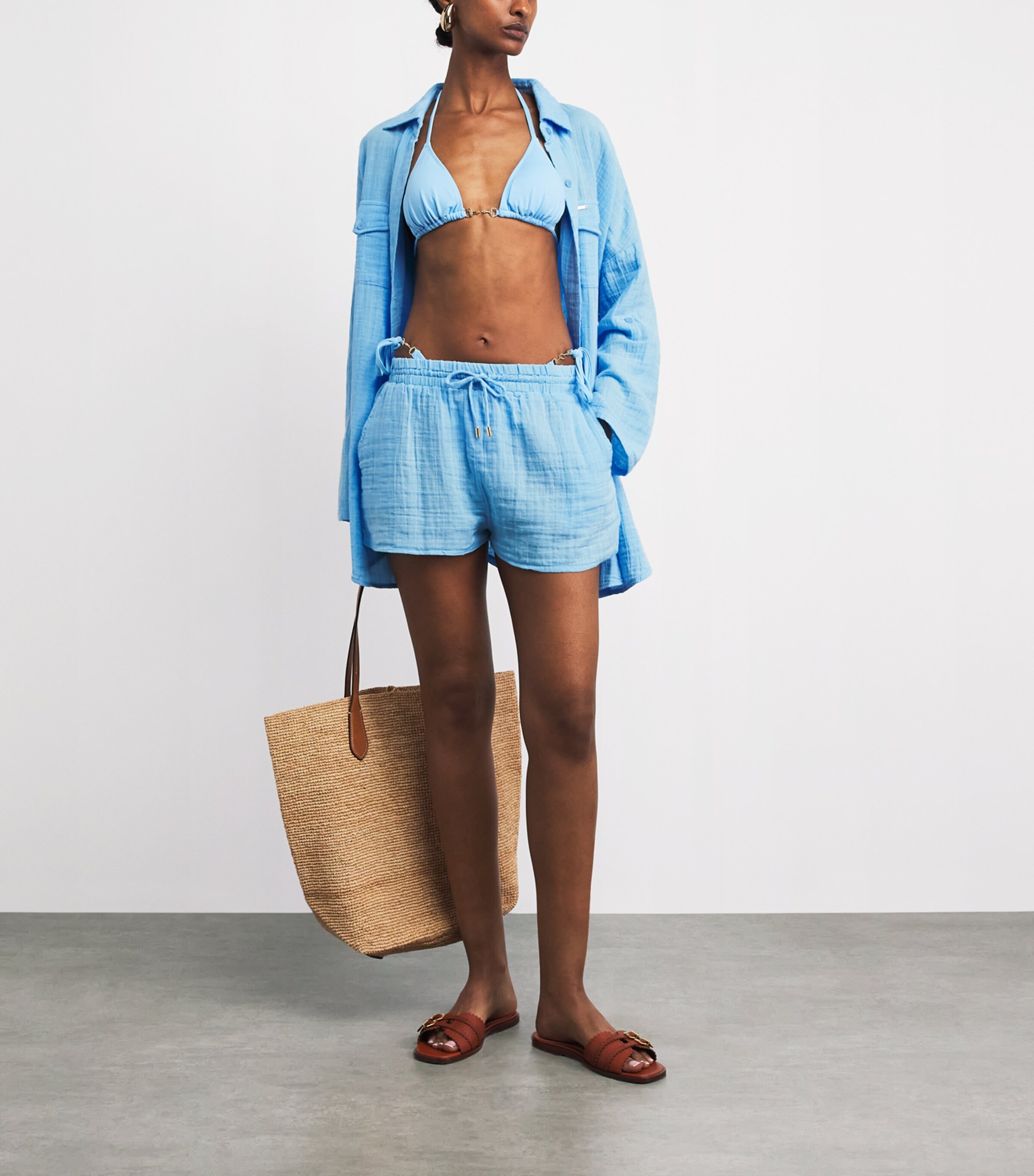 Melissa Odabash Womens Cotton Abbie Drawstring Shorts Oasis Image 2