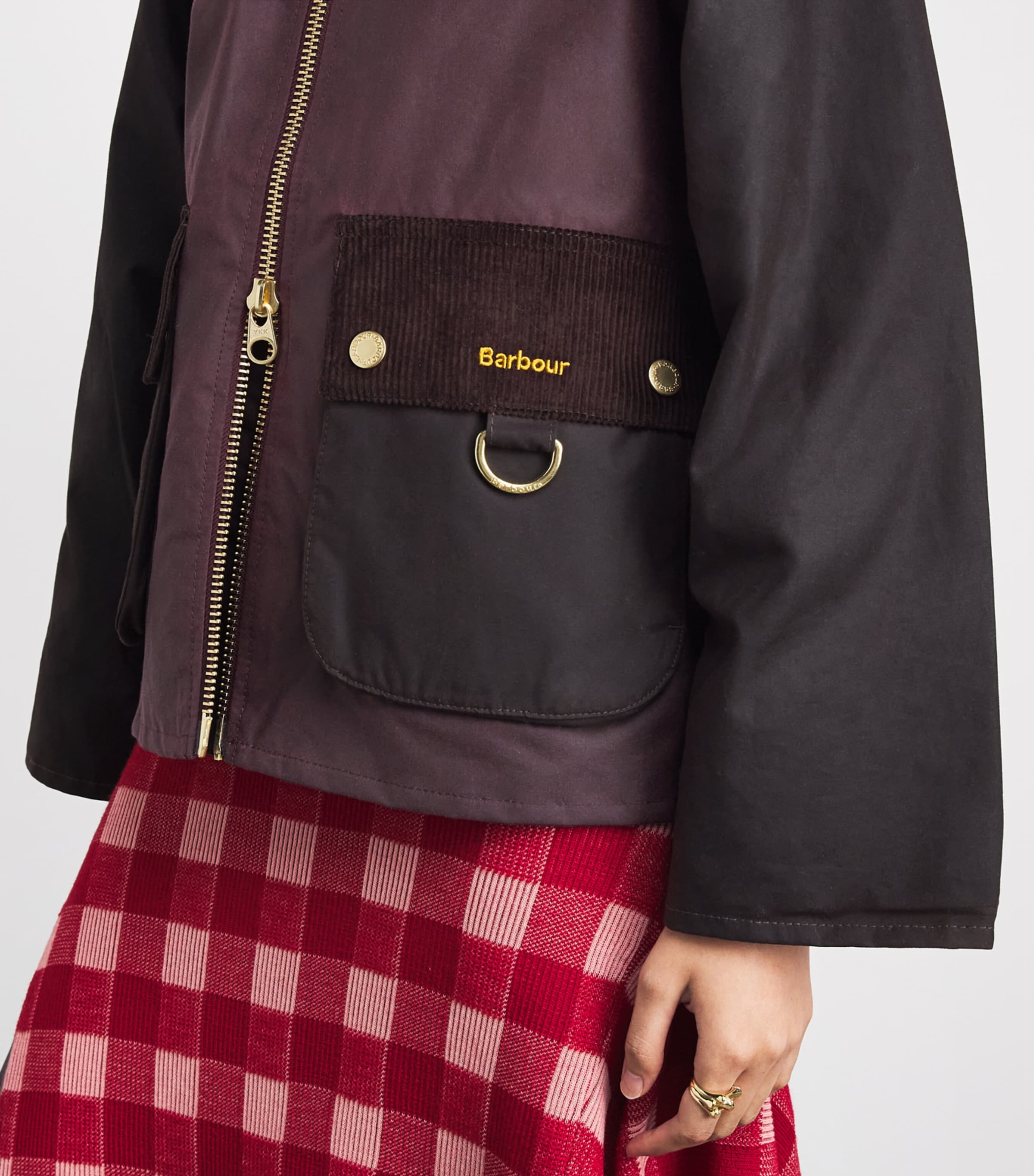 Barbour Womens Hooded Carville Wax Jacket Rustic/bordeau/muted Image 3