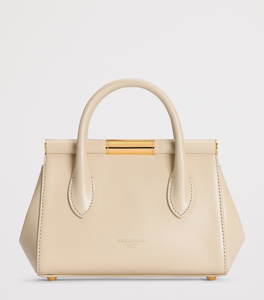 Dolce&Gabbana Mini Leather Marlene Top-Handle Bag Burro Image 2