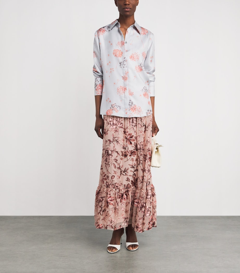 Alice+Olivia Womens Smocked Stevie Maxi Skirt En Rse Image 2