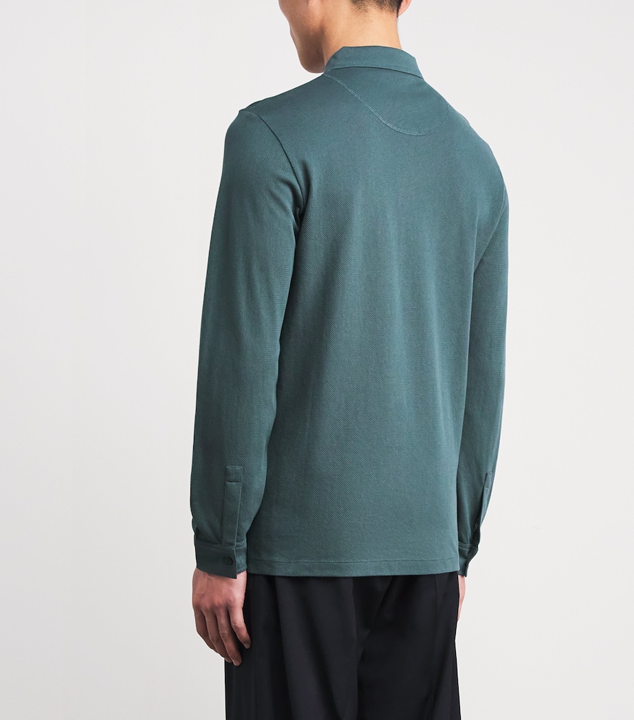 Supima Cotton Riviera Polo Shirt DARK PETROL26 GNIT Image 4