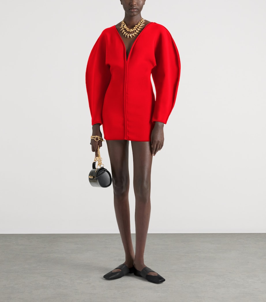 Givenchy Womens Cocoon Mini Dress Poppy Red Image 2
