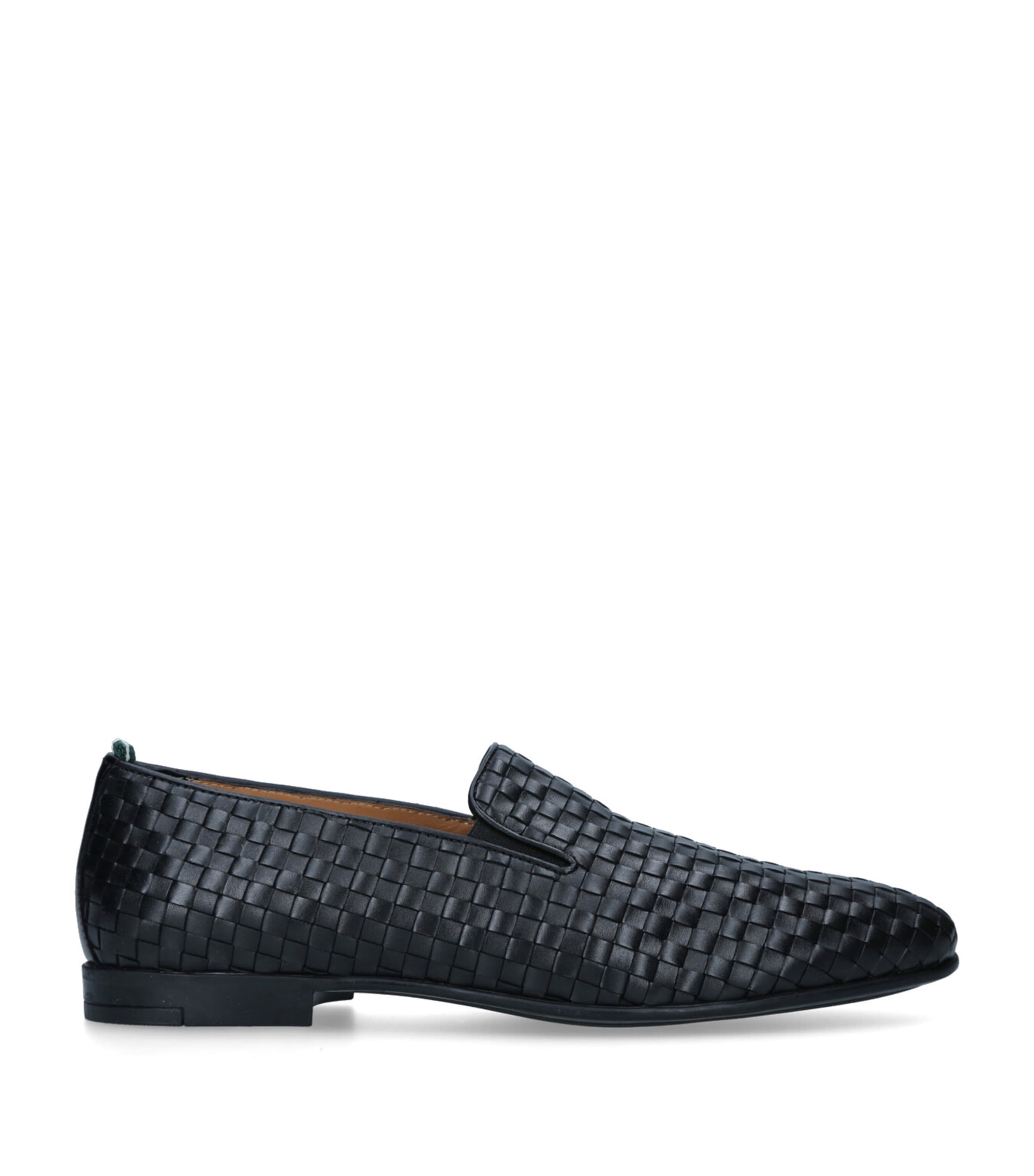 Brotini Intrecciato Leather Loafers In Black