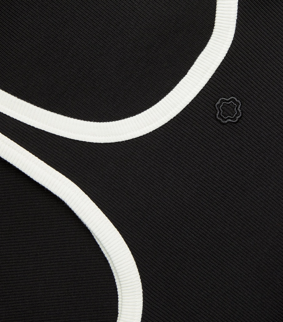 Stretch-Cotton Rib-Knit Tank Top BLACK / WHITE Image 5