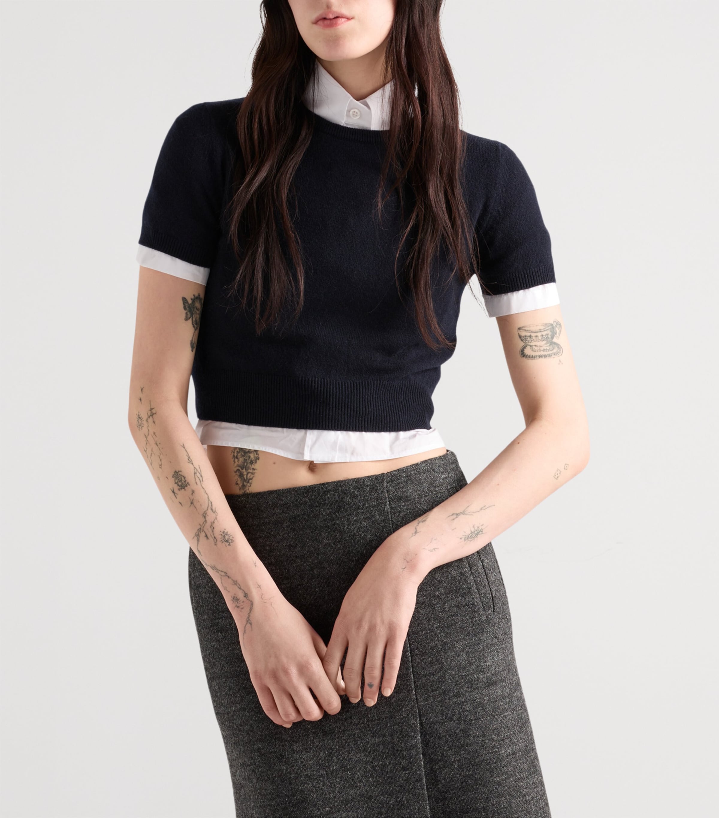 Cashmere Triangle Cut-Out Sweater F0008 Image 4