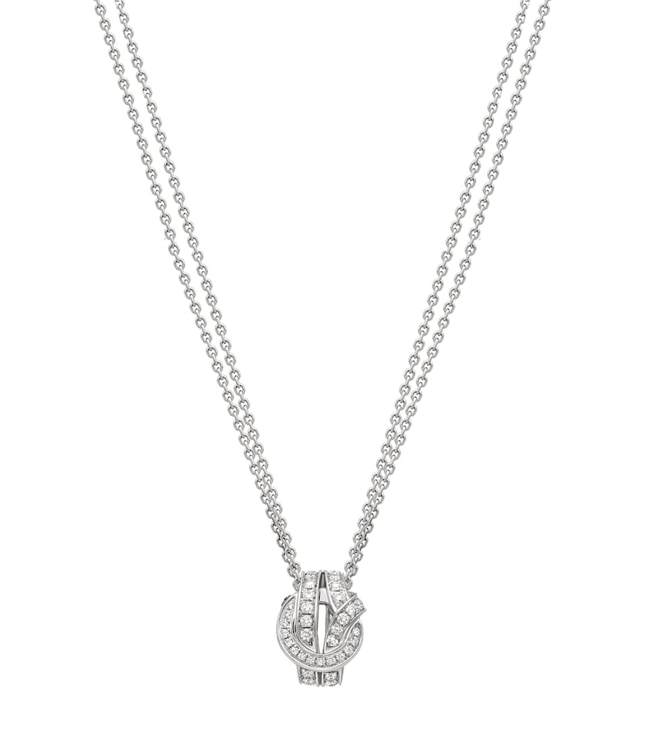 White Gold and Diamond The Knot Pendant Necklace SILVER Image 1