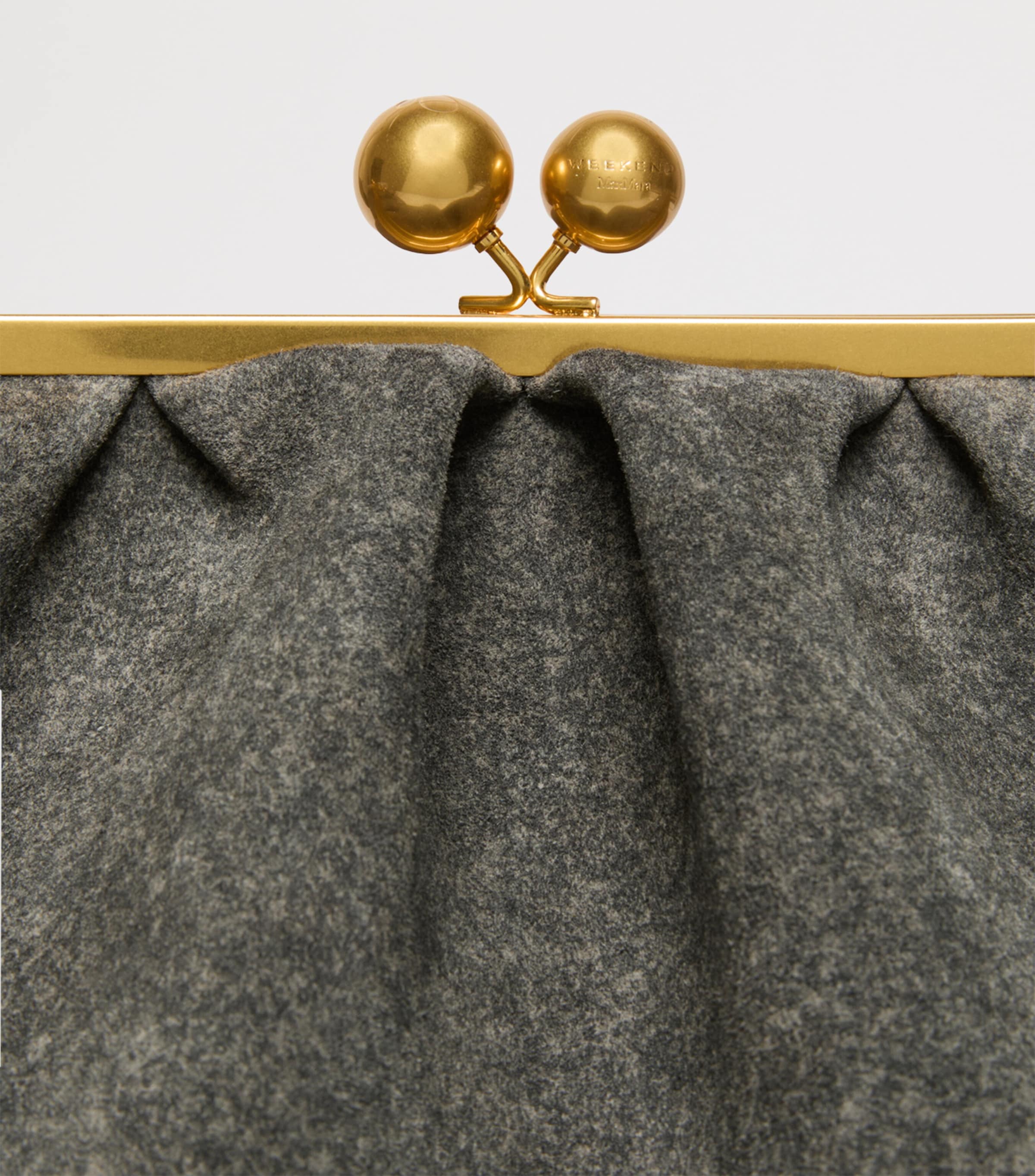 Weekend Max Mara Large Split Calfskin Pasticcino Clutch Bag Dark Grey Image 5