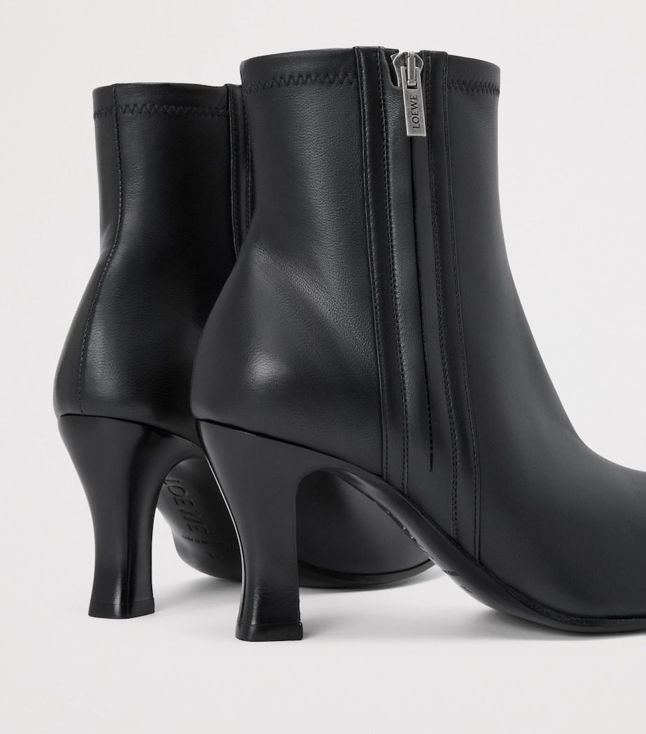 Leather Bobine Ankle Boots 75 BLACK Image 6