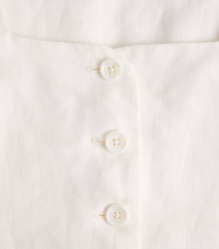 Linen Jaques Mini Dress WHITE Image 5