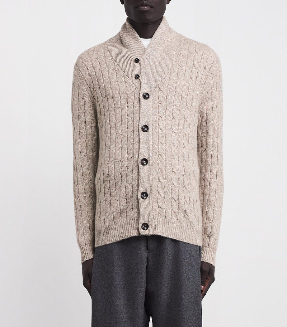 Cashmere Garrick Shawl-Collar Cardigan BBH BASILLICA BEIGE Image 3