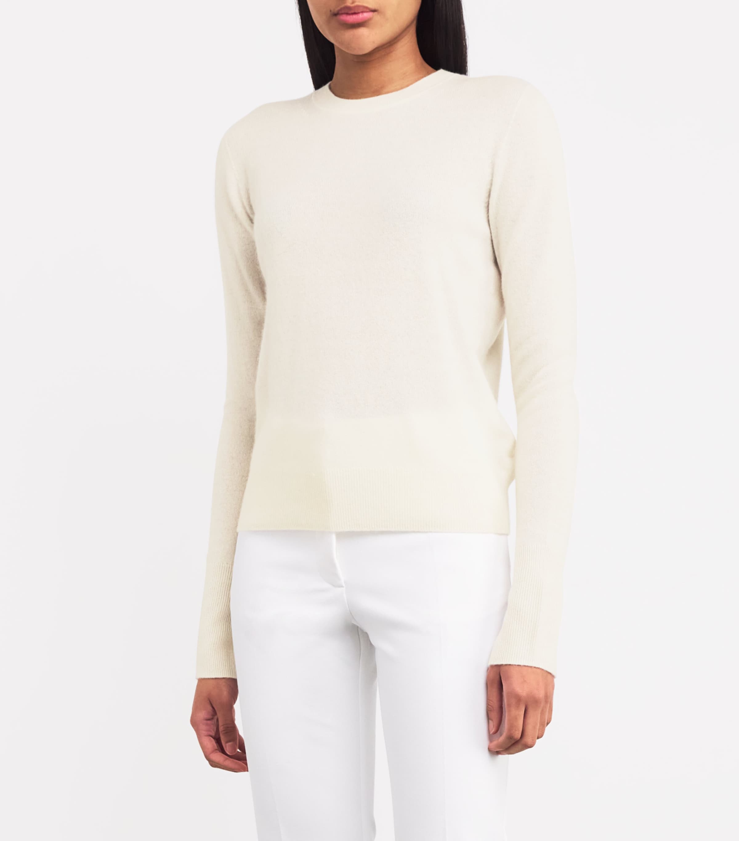 Cashmere Round-Neck Sweater IVORY Image 3