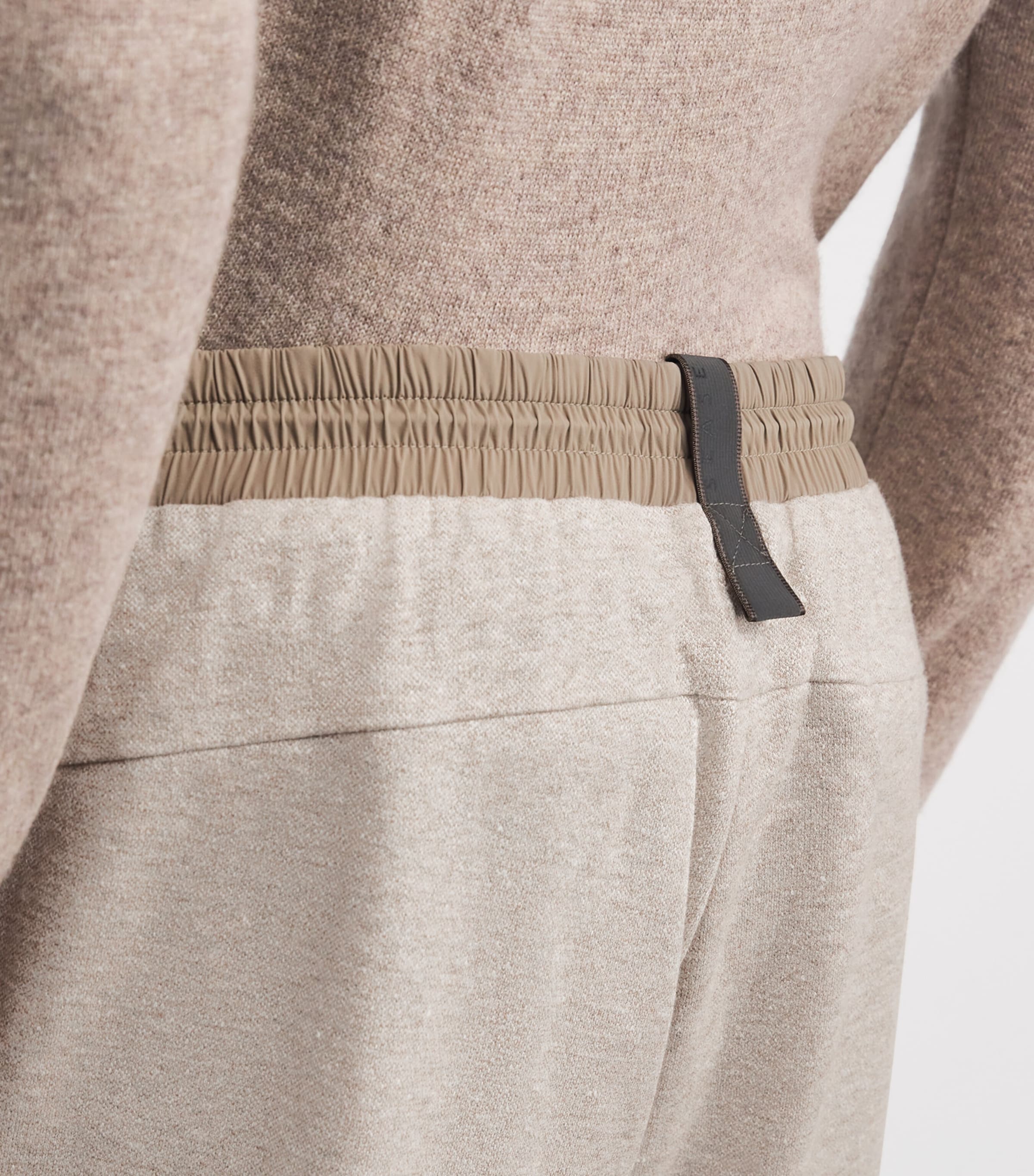 Linen-Cotton Straight Sweatpants X34 DRIFTWOOD Image 6