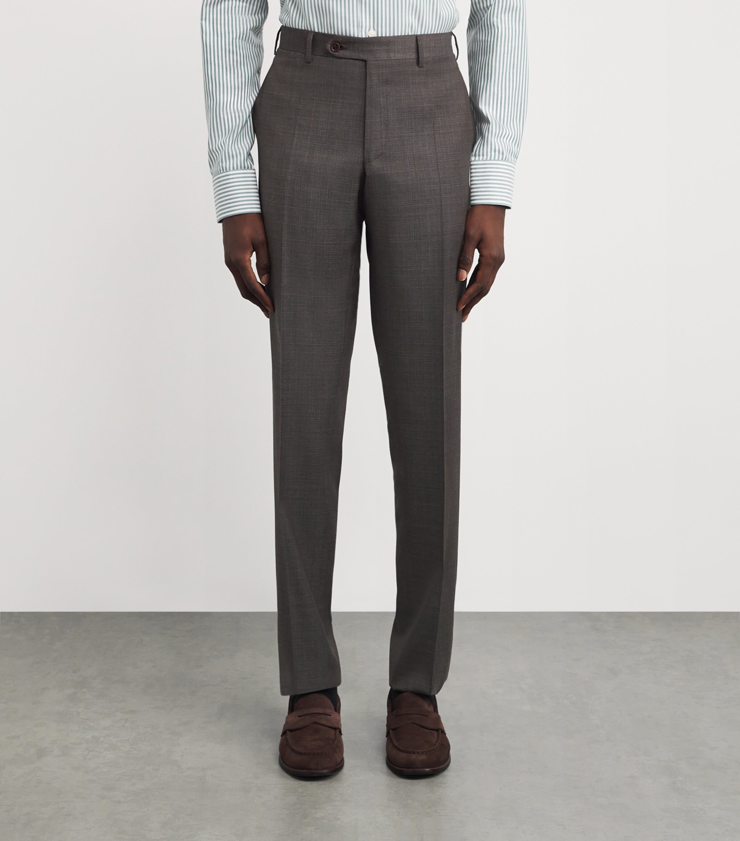 Canali Mens Wool Straight Trousers Image 3