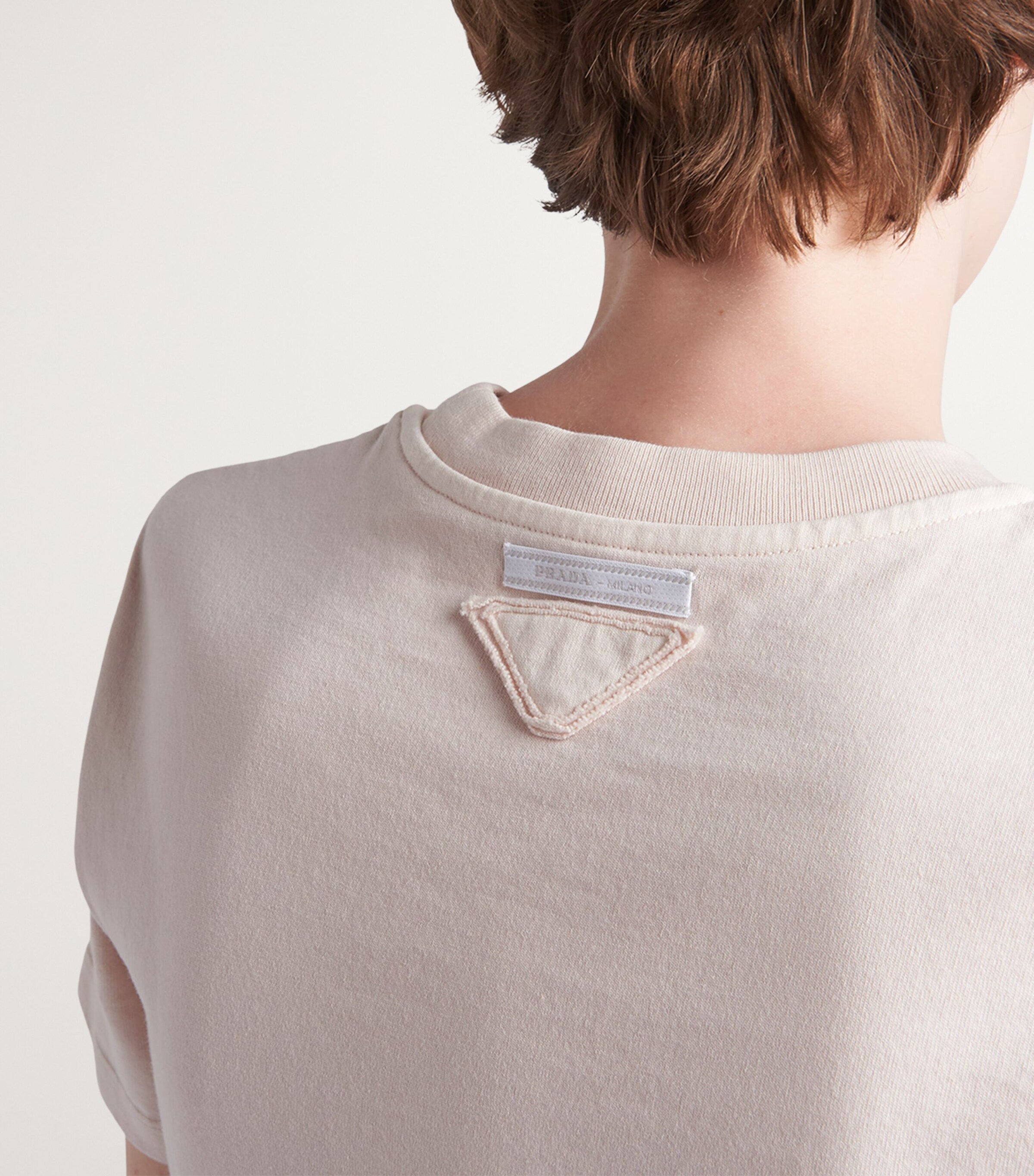 Prada Womens Fabric Logo T-Shirt Image 5