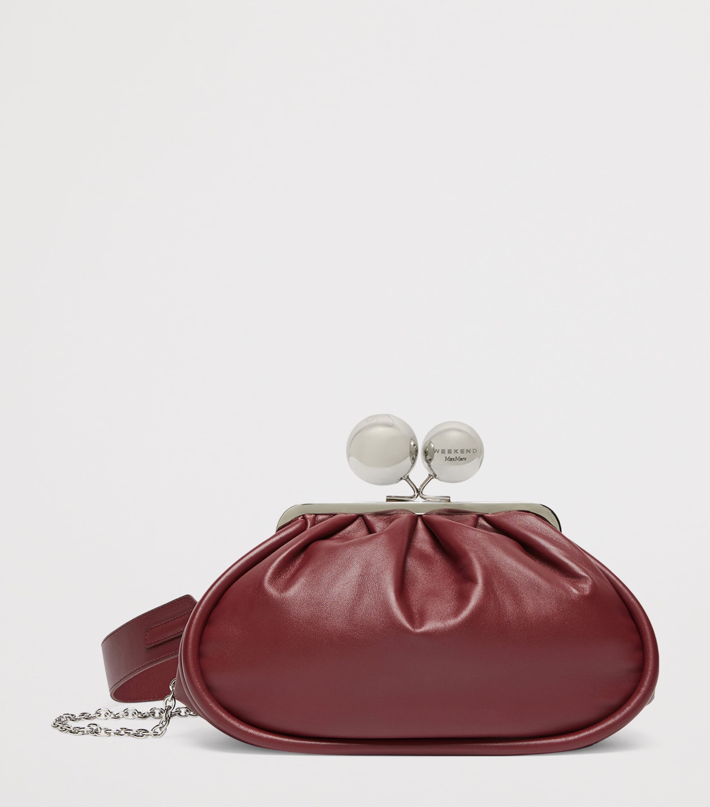 Weekend Max Mara Medium Leather Pasticcino Clutch Bag Ruby Image 4