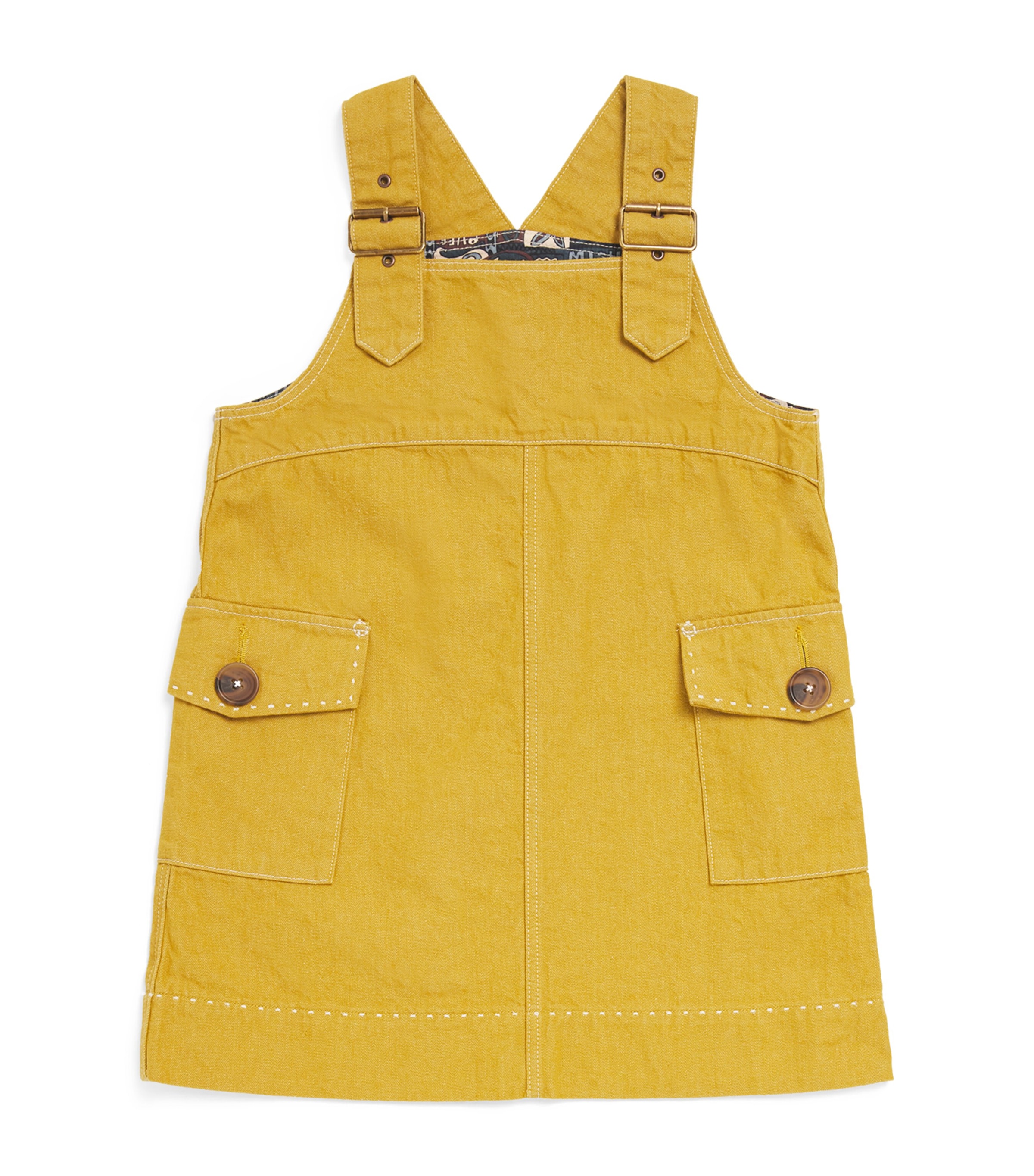 Misha And Puff Kids' Buckle Denim Dress In Yellow