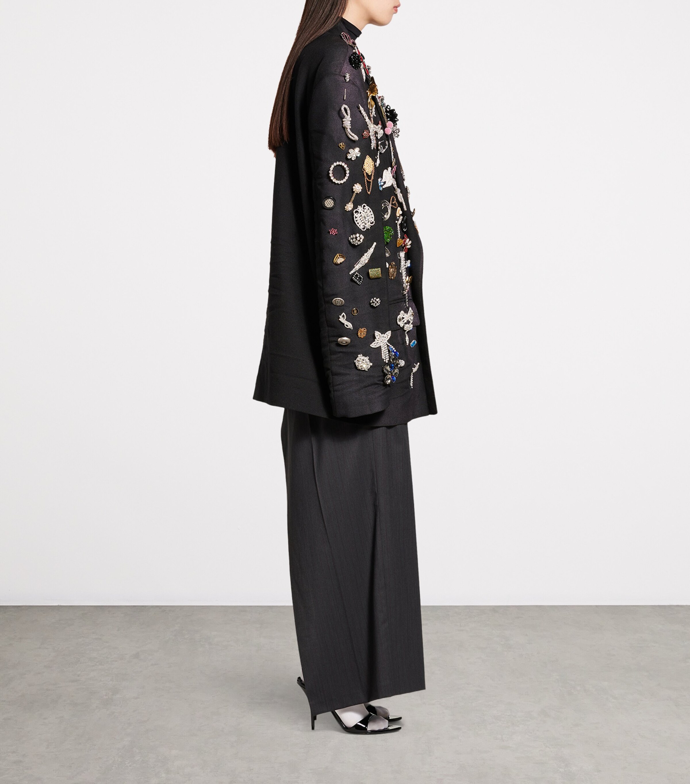 ジャケット BALENCIAGA EMBROIDERED WOOL BLAZER Balenciaga Wool Brooches Tailored Jacket | Harrods US