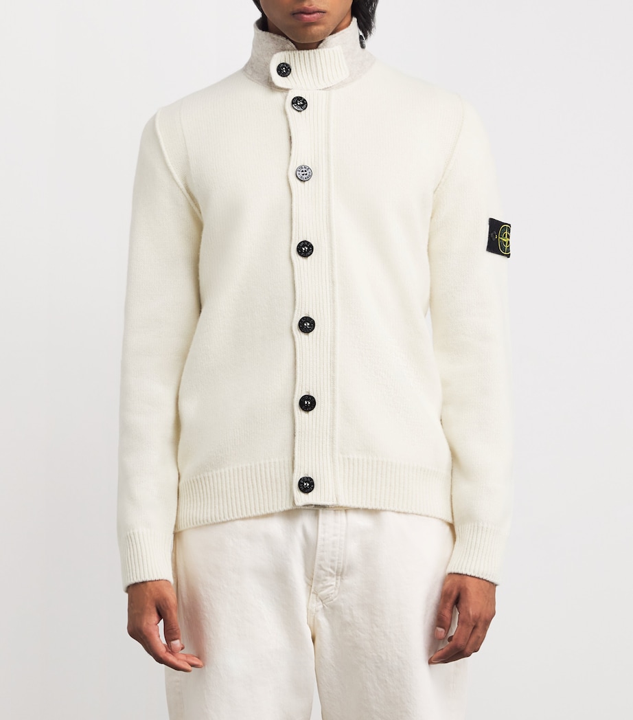 Wool-Blend Zip-Up Cardigan V0093 Image 3