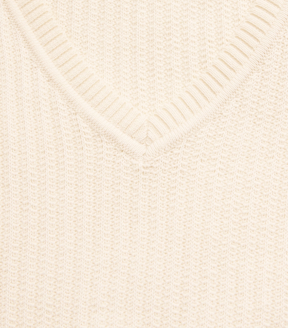 Eleventy Womens Cotton Knitted Sweater Vest Avorio Image 6