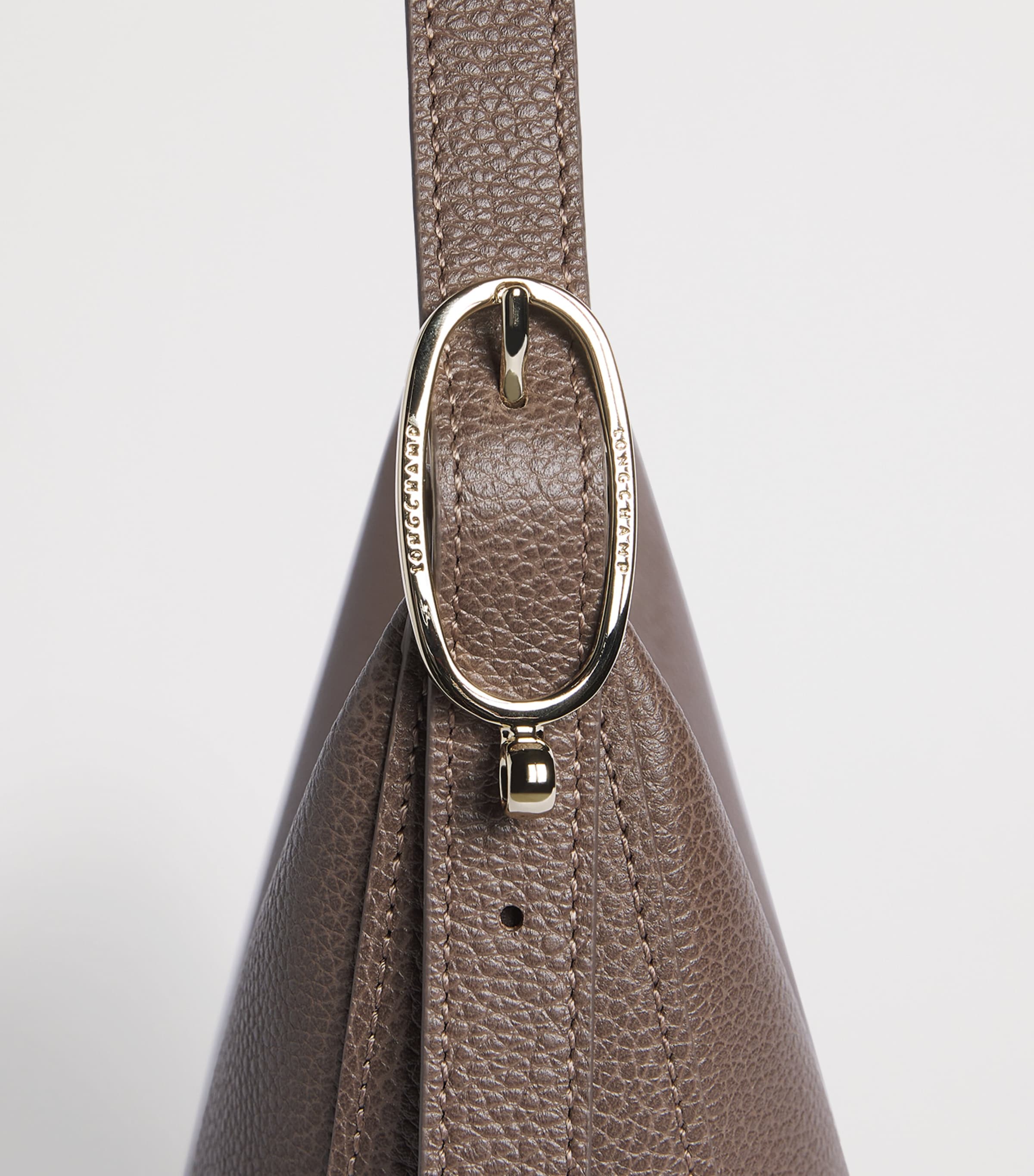 Longchamp Leather Le Foulonné Cross-Body Bag Taupe Image 5