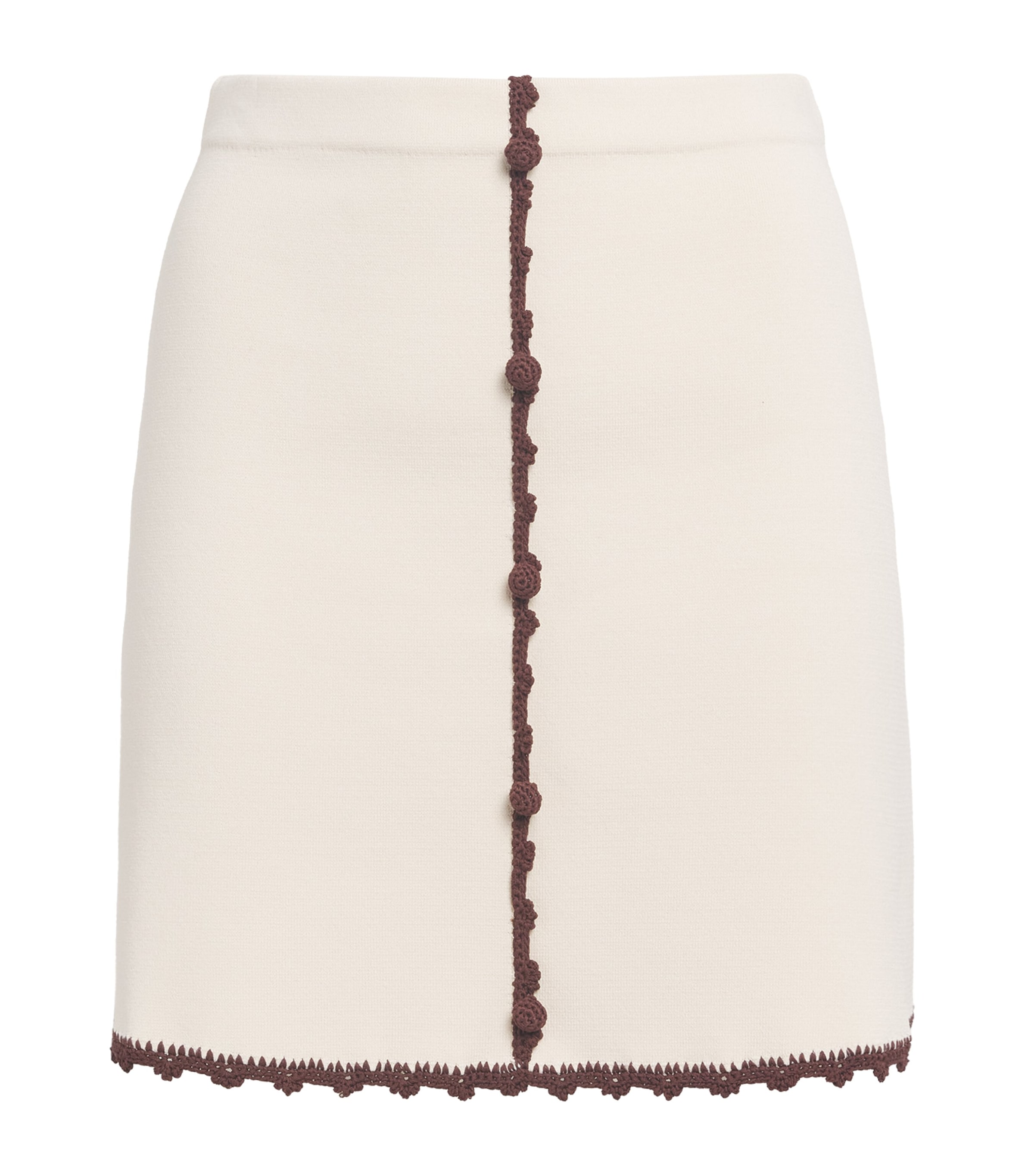Claudie Pierlot Crochet-trim Mini Skirt In Neutral