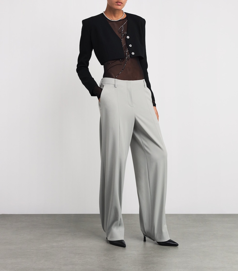 Cuff-Detail Tailored Trousers 02-GREY Image 2