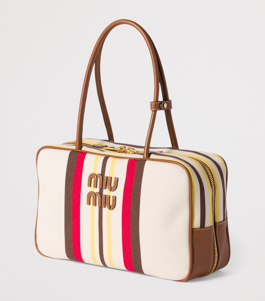 Leather-Canvas Beau Top-Handle Bag F061W Image 3