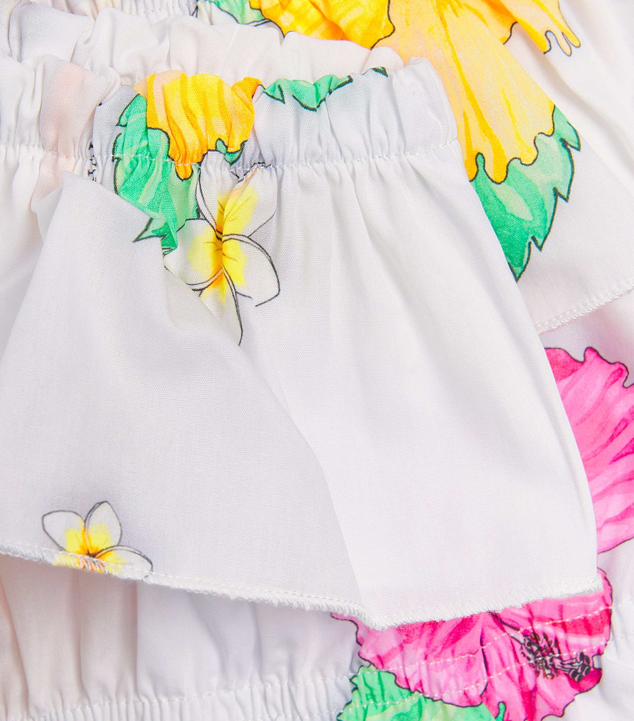 Monnalisa Cotton Poplin Hibiscus Top (2-12 Years) Bianco Image 3