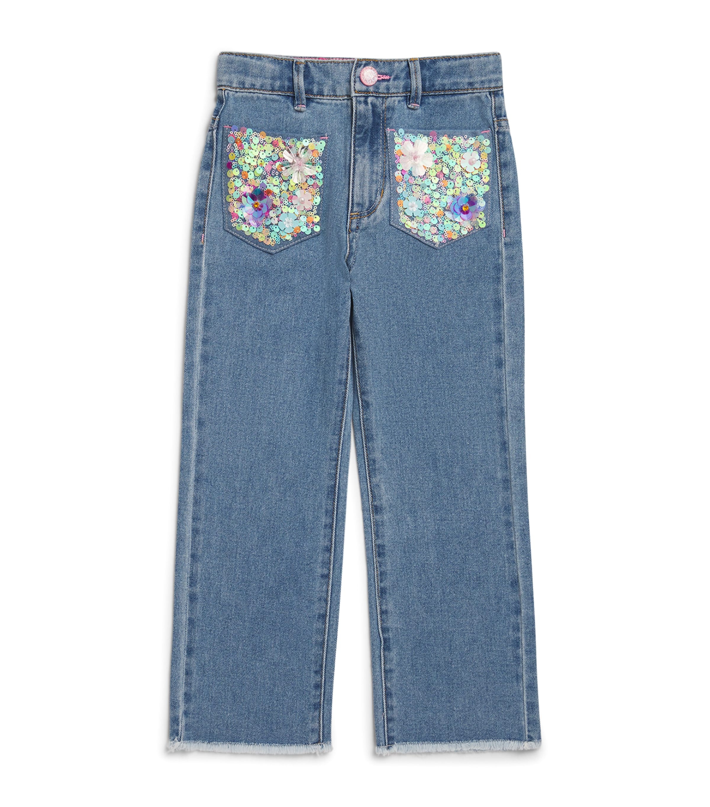 Billieblush Sequin-embellished Jeans In Blue