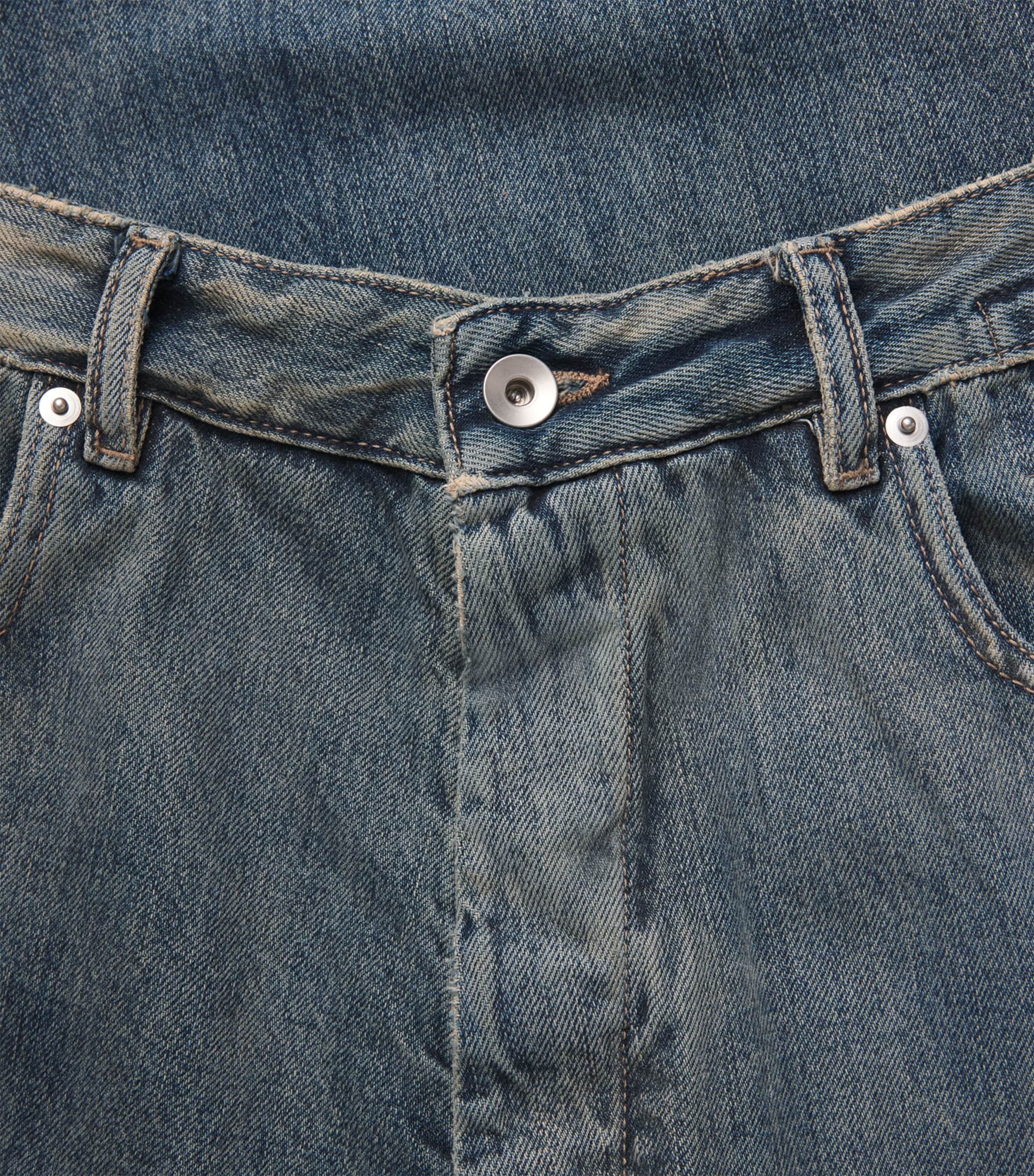 Rick Owens Mens Geth Wide-Leg Jeans Mineral Indigo Image 6