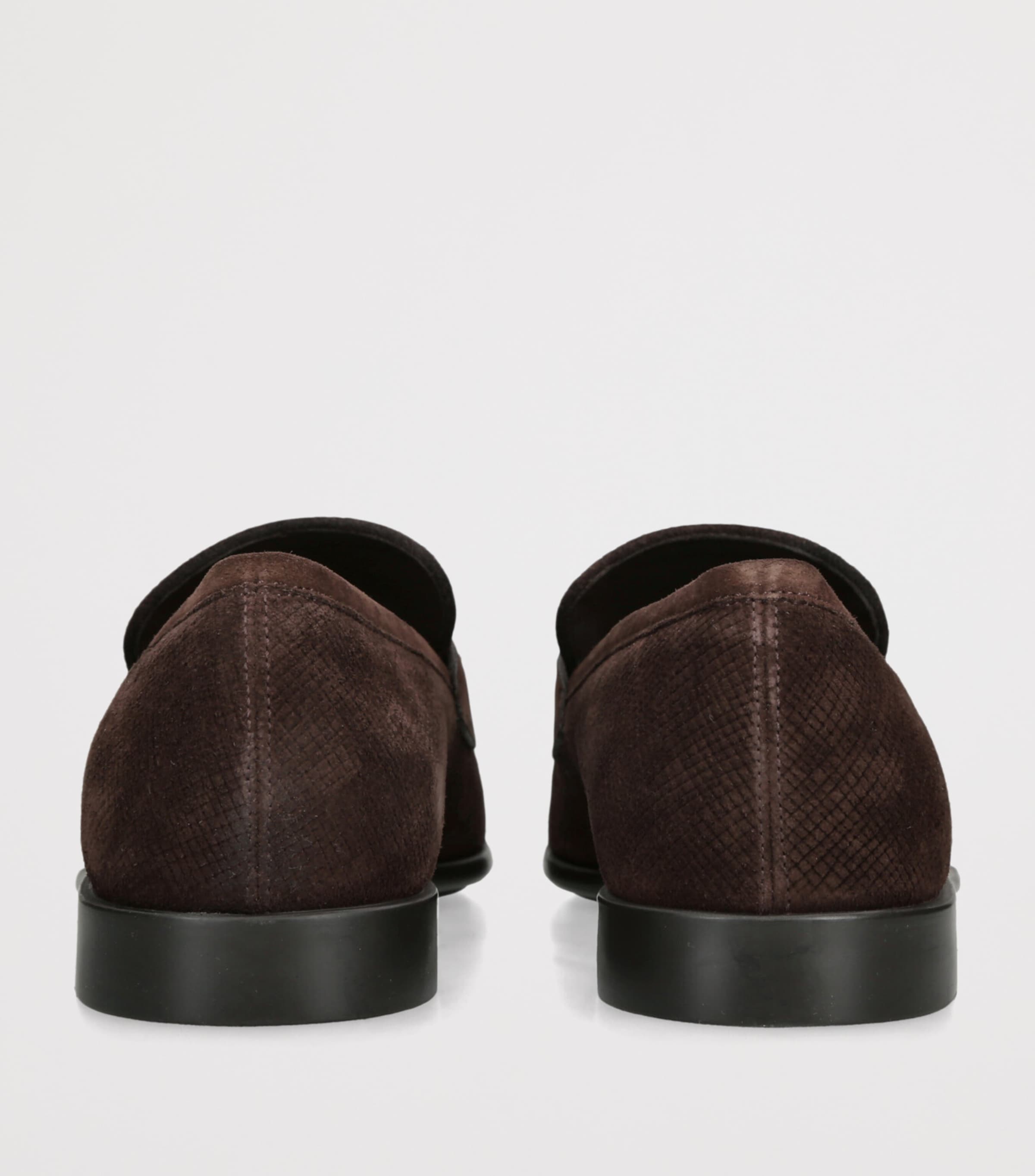 Salvatore Ferragamo Textured Suede Loafers Dark Brown Image 2