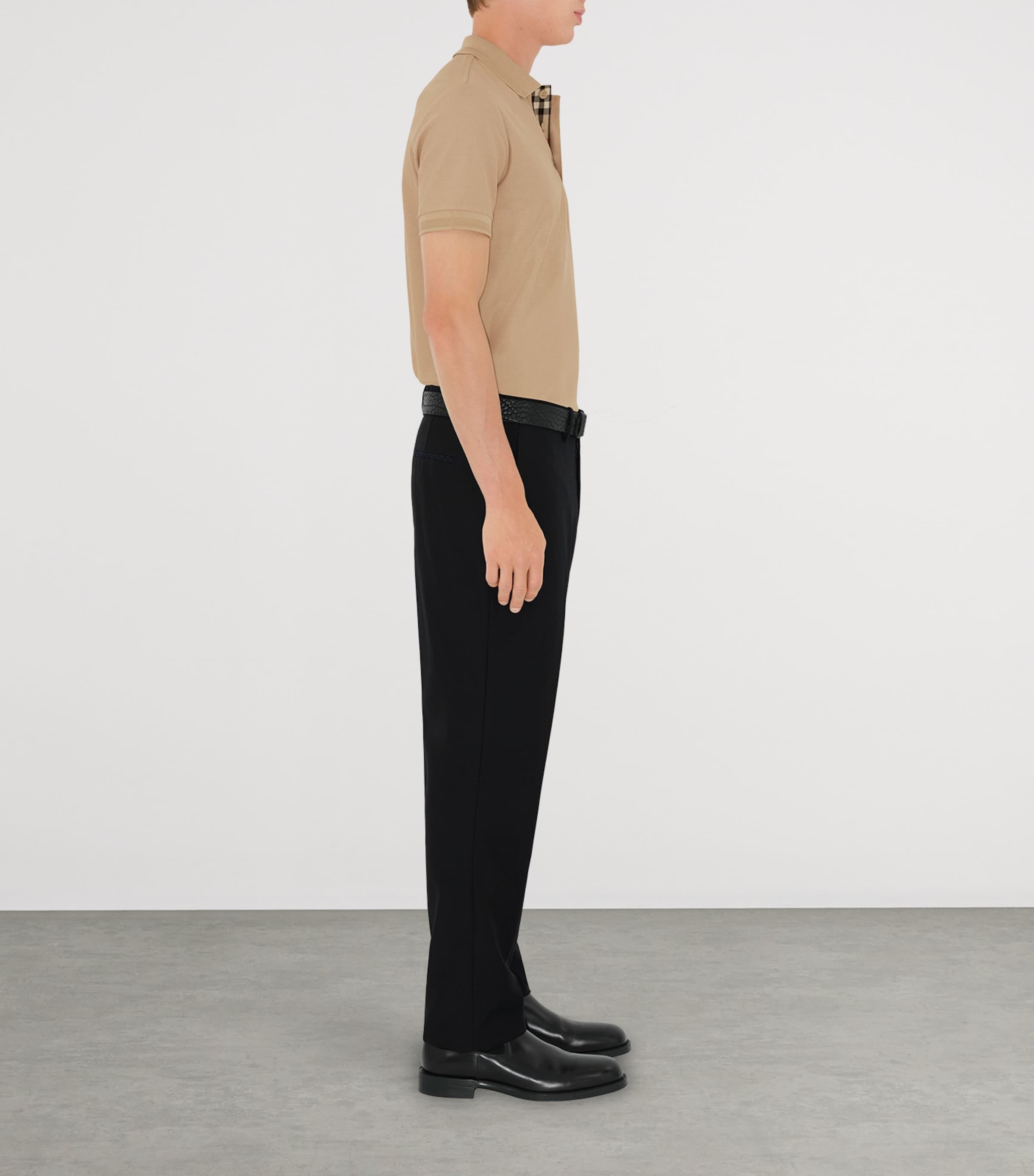 Cotton EKD -Embroidered Polo Shirt SOFT FAWN Image 3